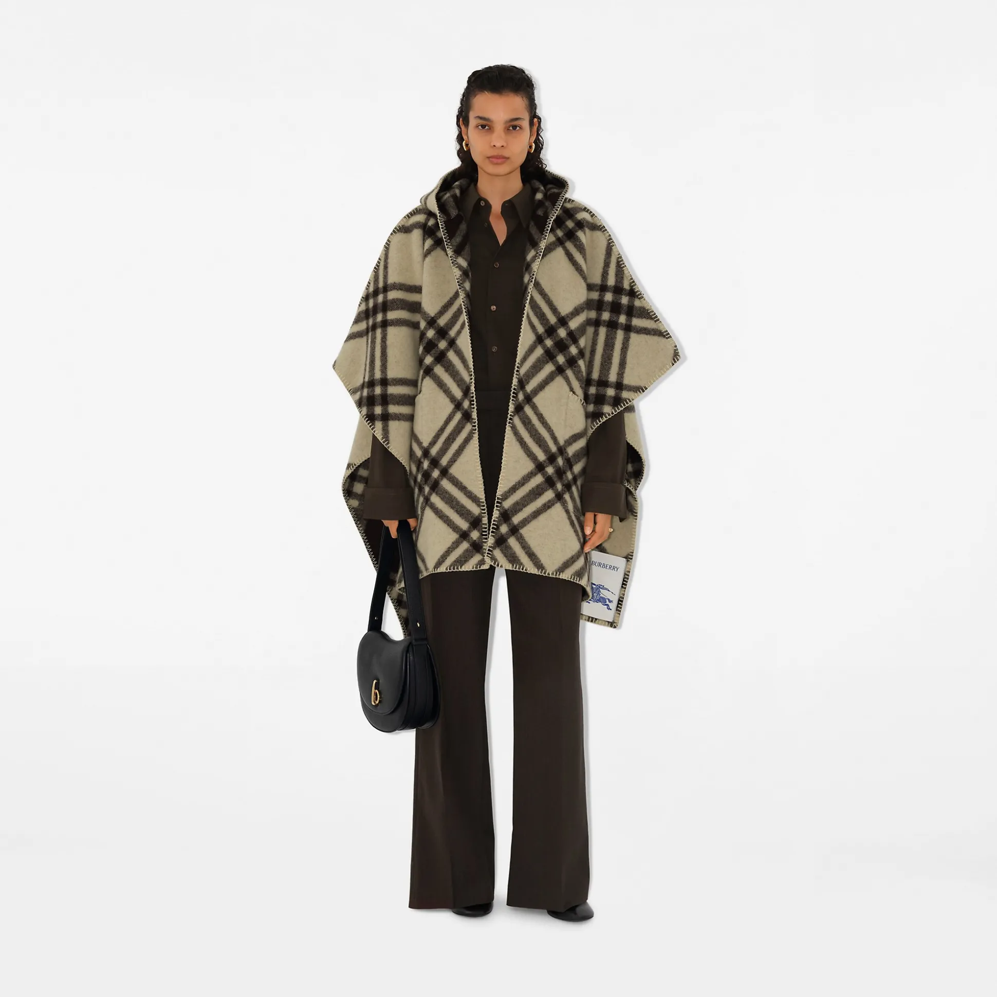 Hot Burberry Reversible Check Wool Cape Candle