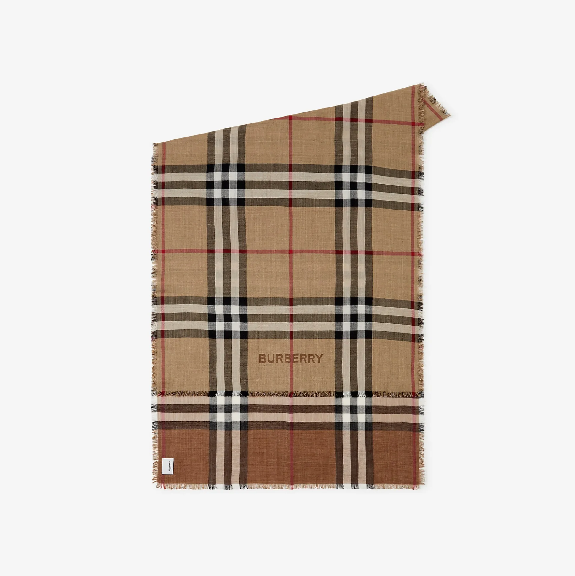 Hot Burberry Reversible Check Wool Silk Scarf Archivebeige