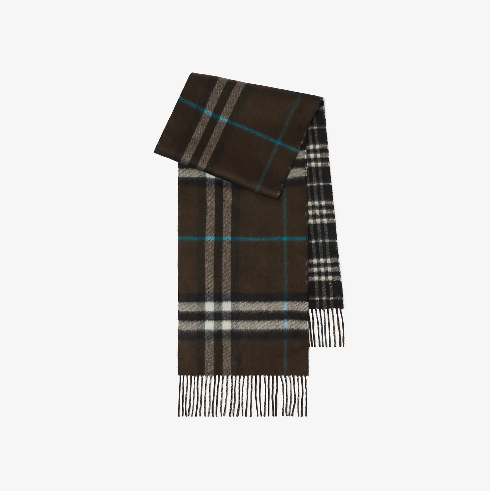 Best Burberry Reversible Contrast Check Cashmere Scarf Snug/black