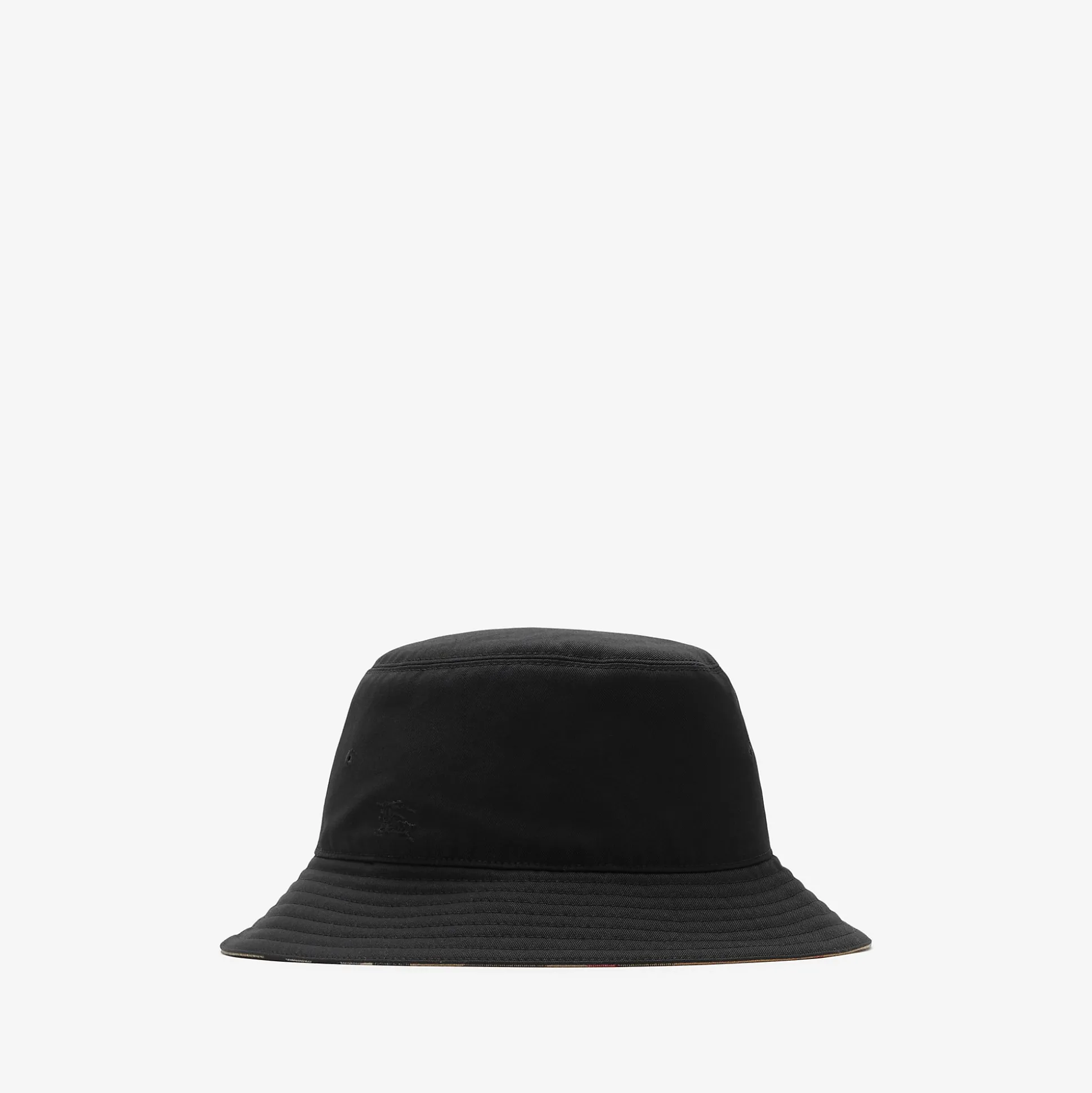 Best Sale Burberry Reversible Cotton Blend Bucket Hat Black