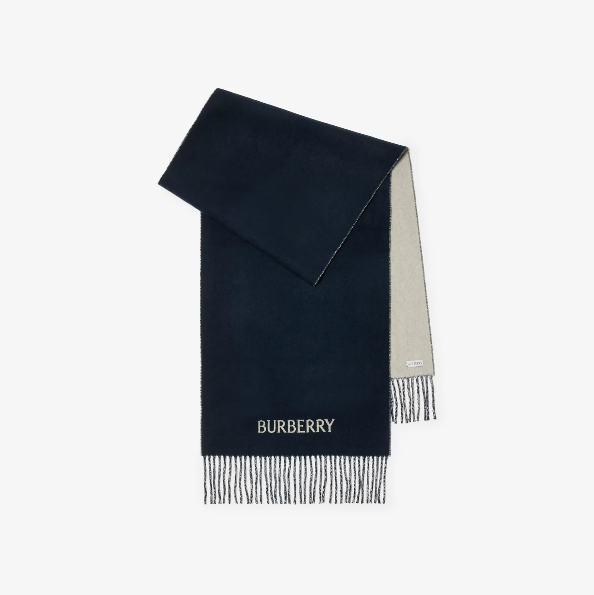 Store Burberry Reversible EKD Cashmere Scarf Storm