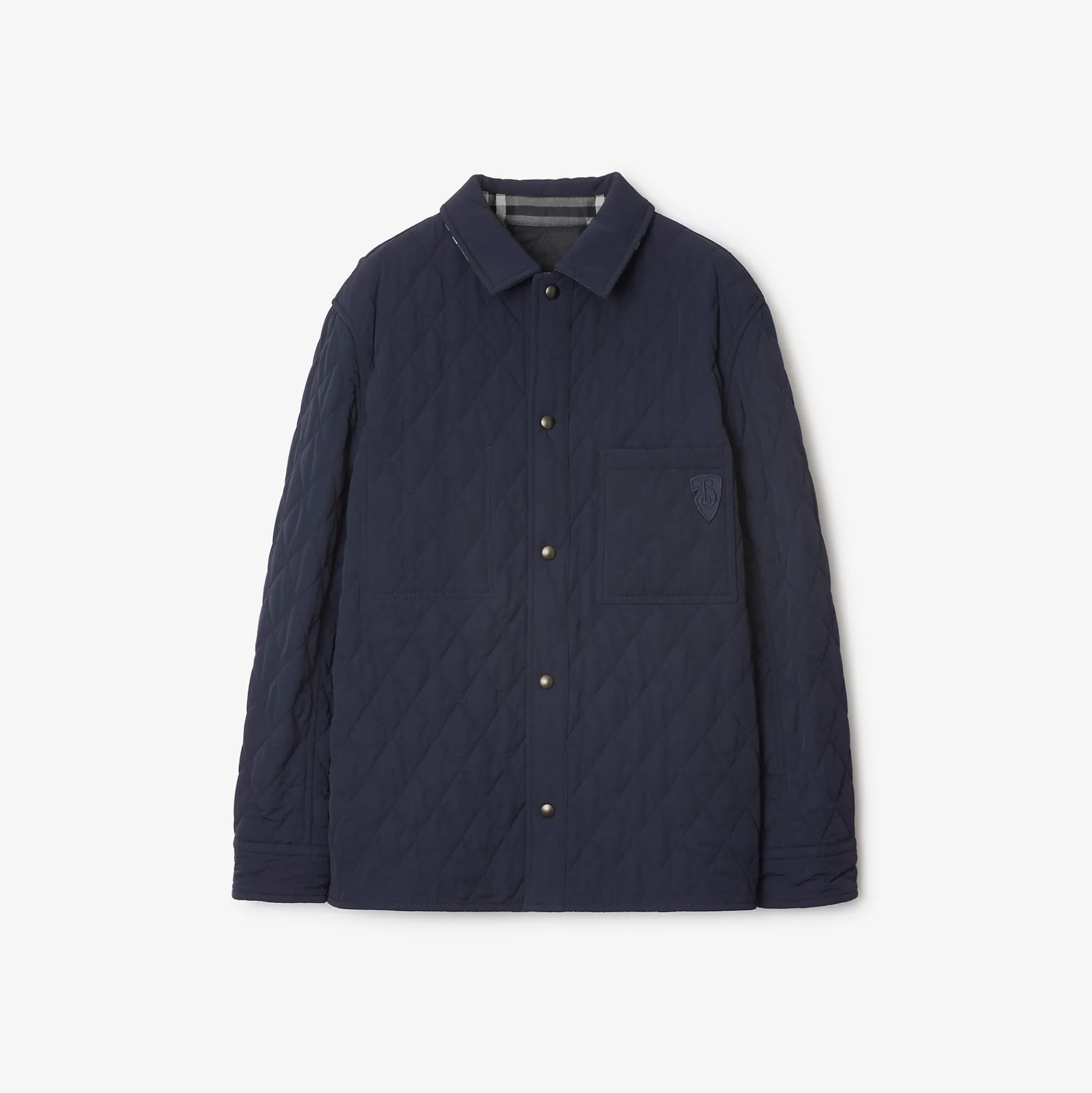 Cheap Burberry Reversible Quilted Nylon Brighton Overshirt Navy/charcoalmelange