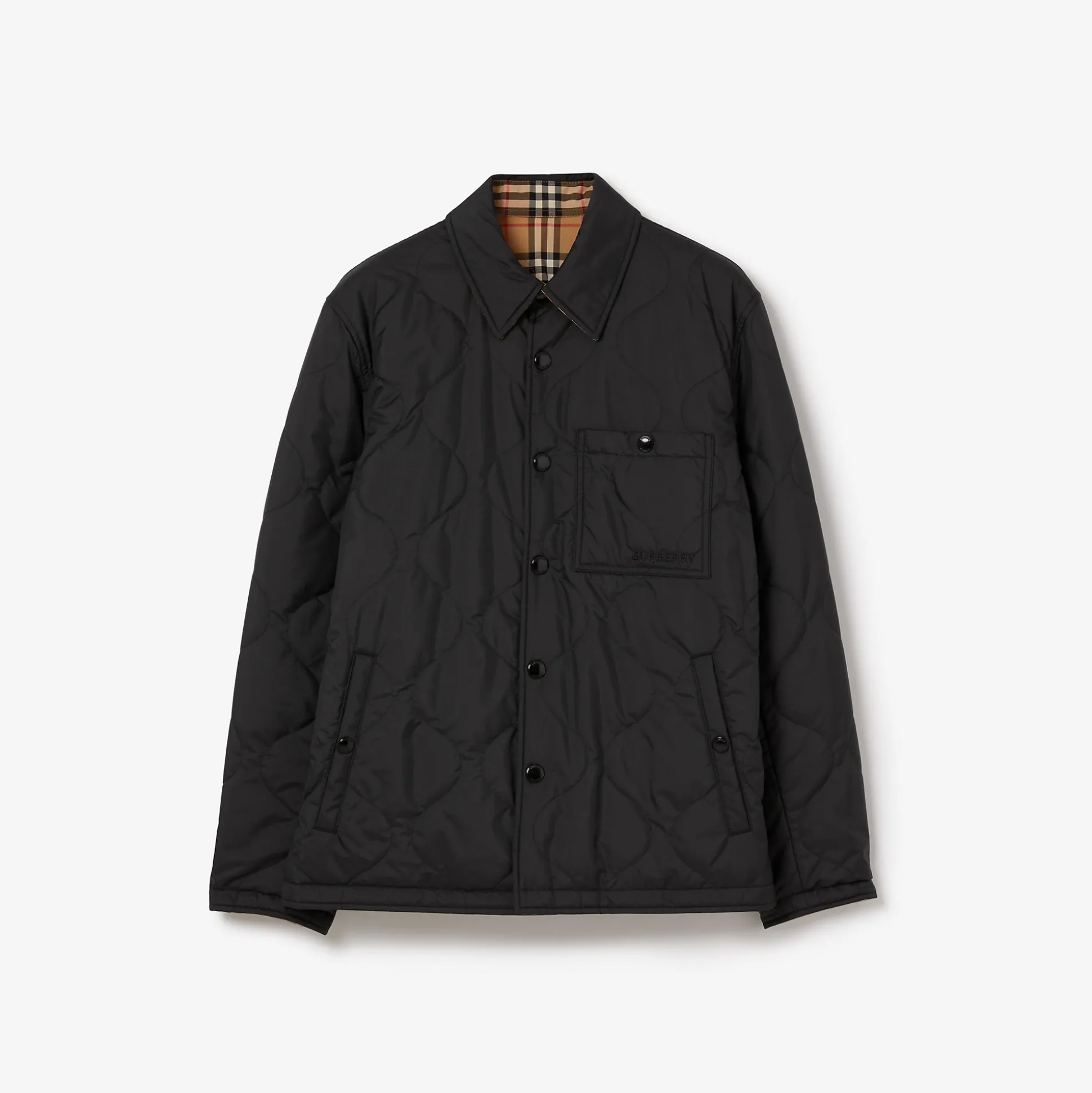 Best Burberry Reversible Thermoregulated Overshirt Black