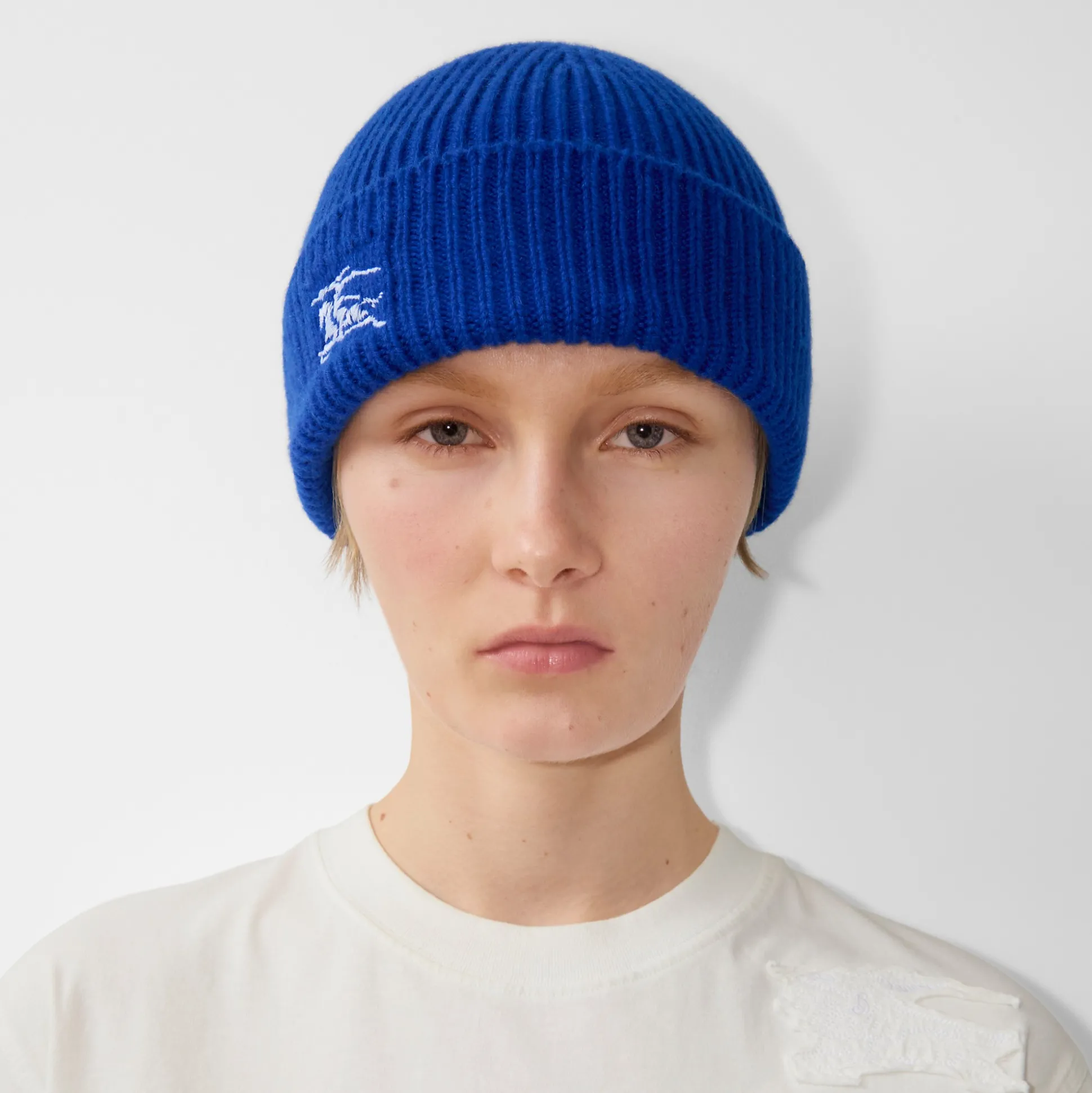 Shop Burberry Ribbed Cashmere Beanie Knight