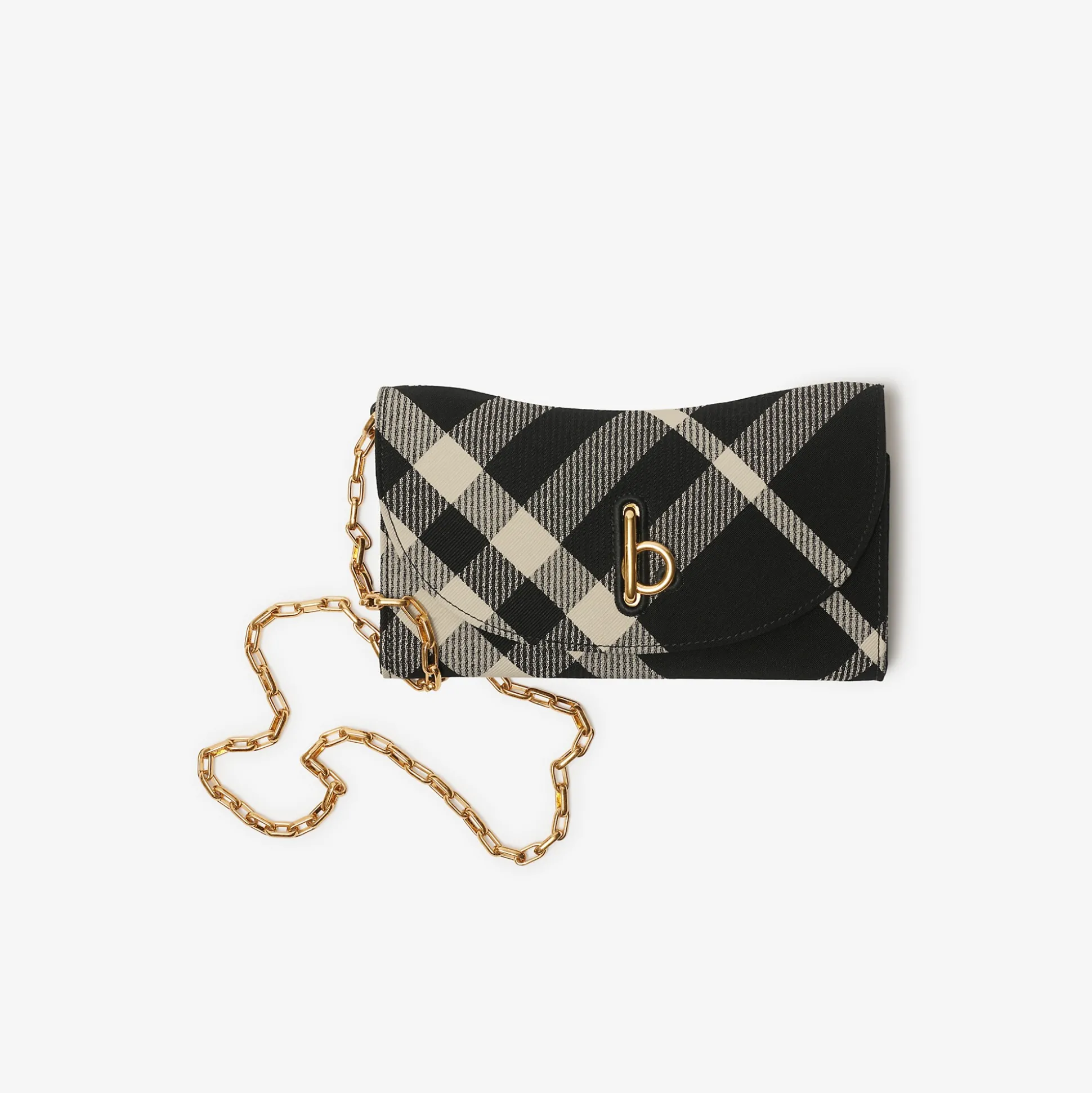 Hot Burberry Rocking Horse Chain Strap Wallet Black/calico