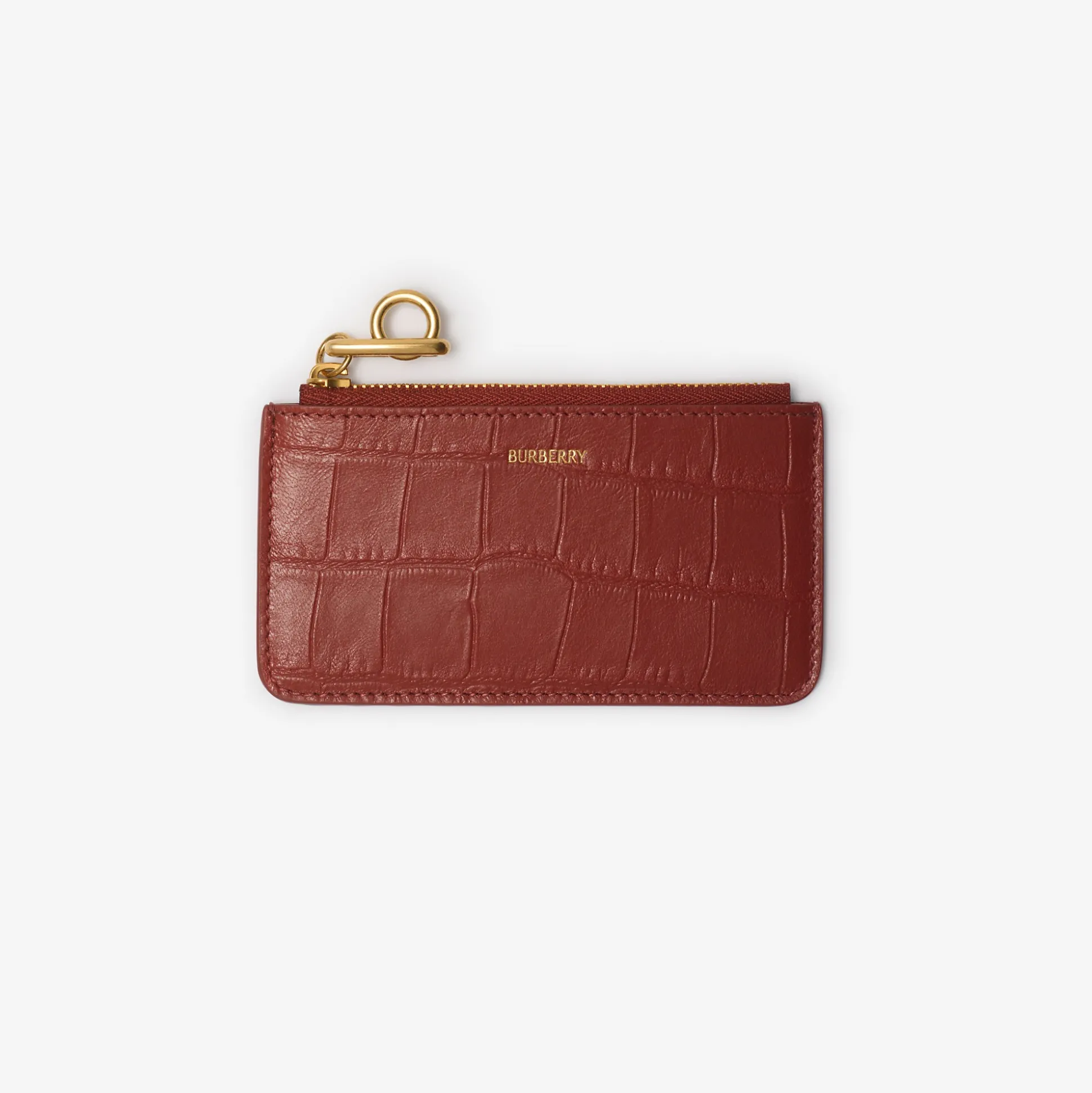 Clearance Burberry Rocking Horse Zip Card Case​ Rust