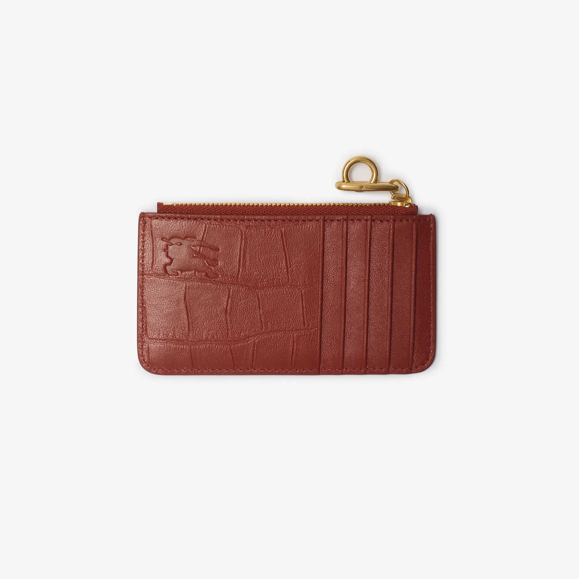 Clearance Burberry Rocking Horse Zip Card Case​ Rust