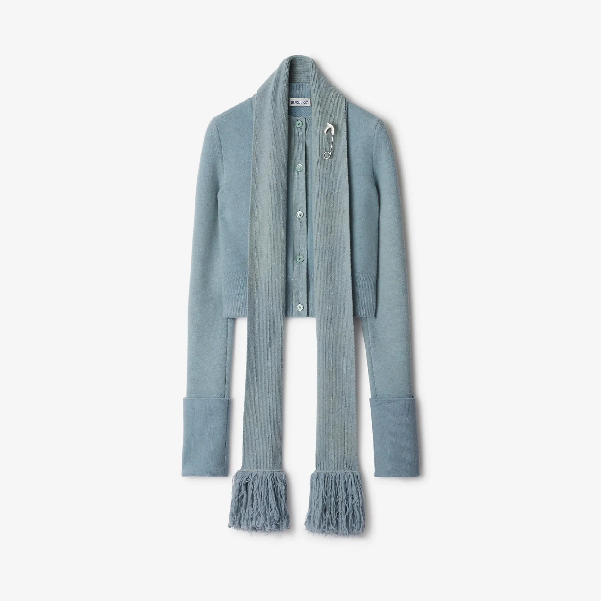 Best Burberry Scarf Wool Cashmere Cardigan Glacier