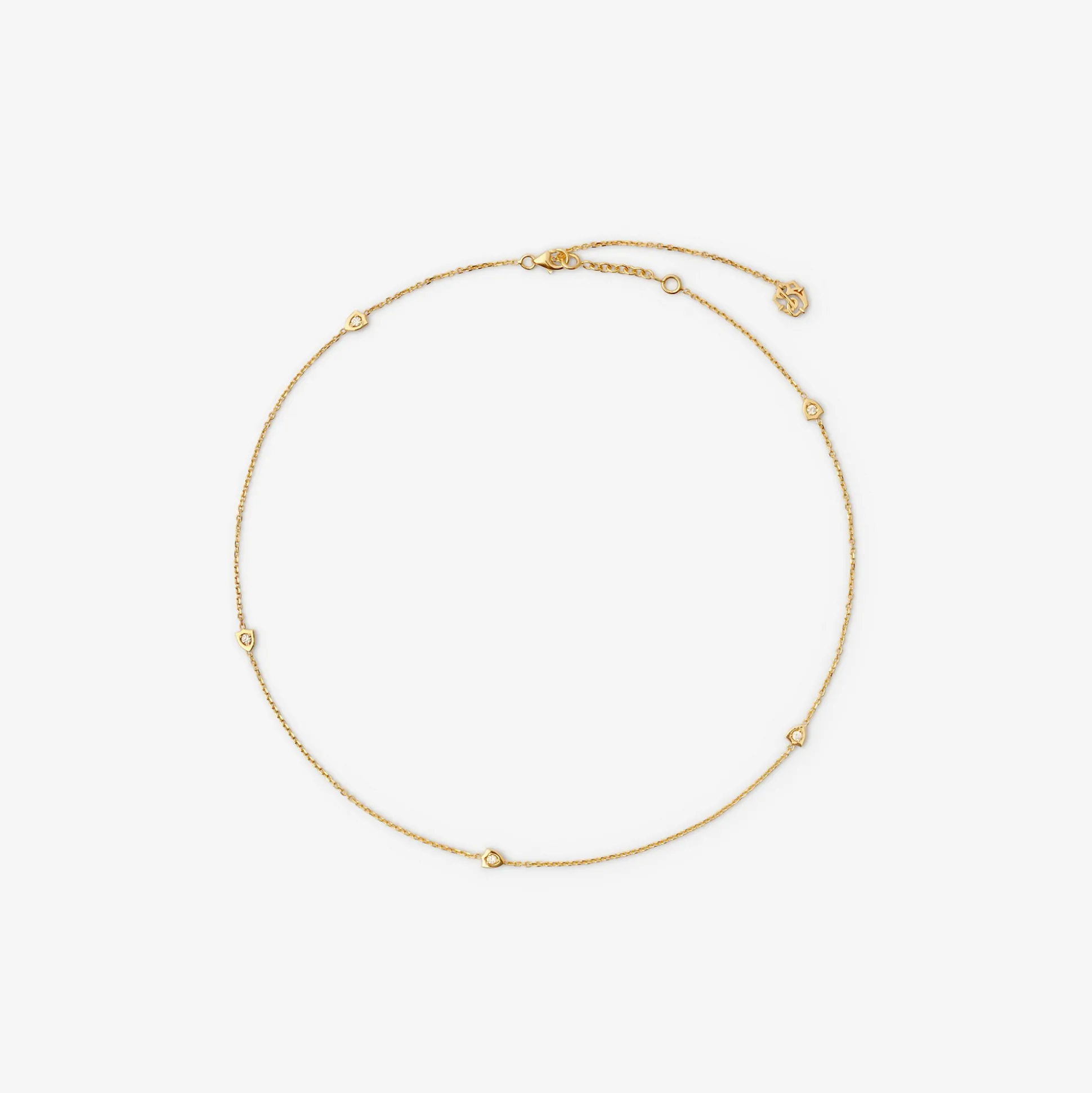 Shop Burberry Shield Chain Necklace Gold/clear