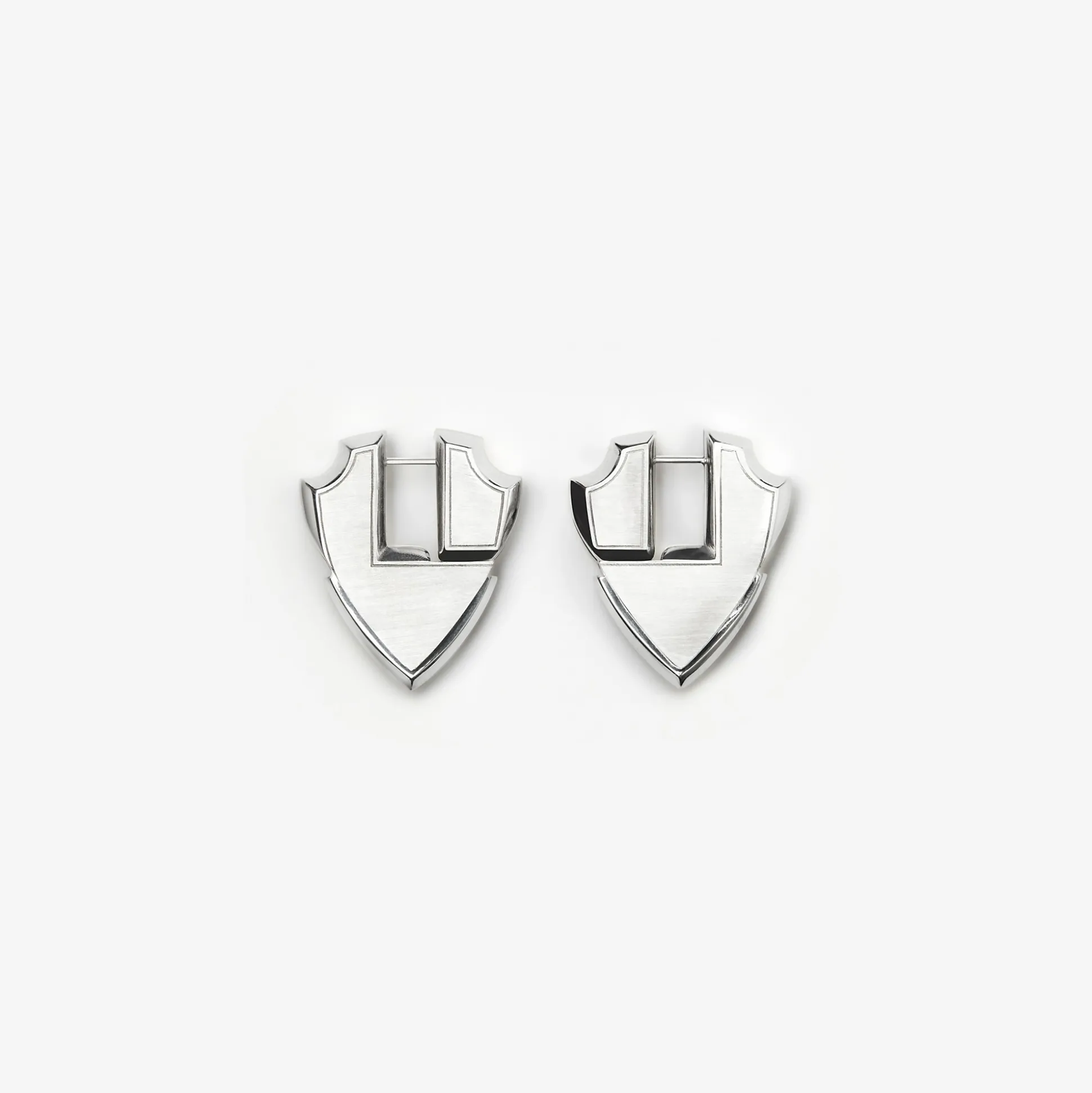 Outlet Burberry Shield Earrings Silver