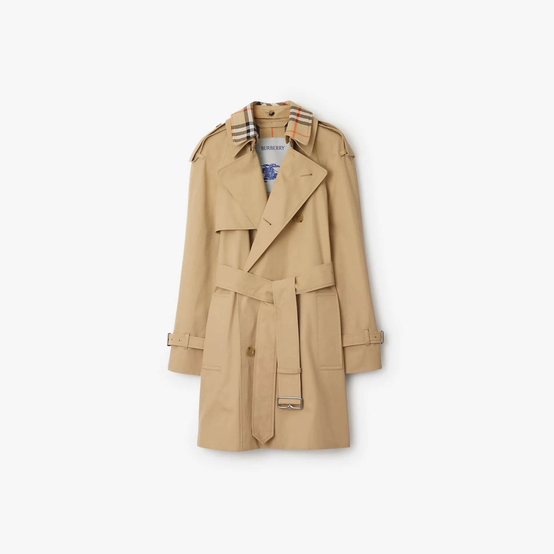 Flash Sale Burberry Short Gabardine Hamilton Trench Coat Flax