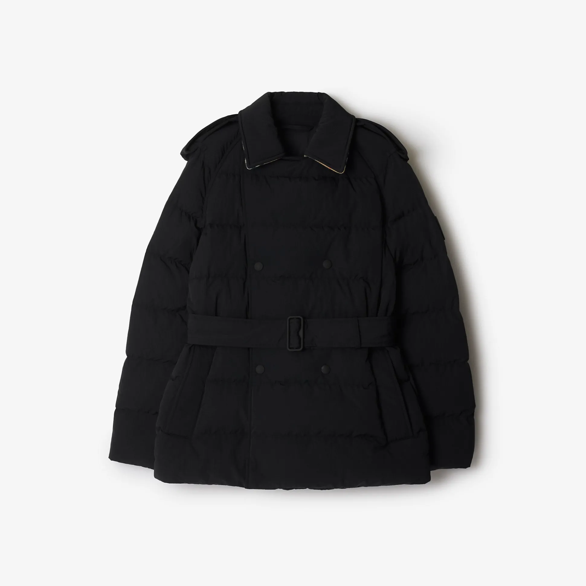 Best Burberry Short Nylon Kent Puffer Coat Black/sand