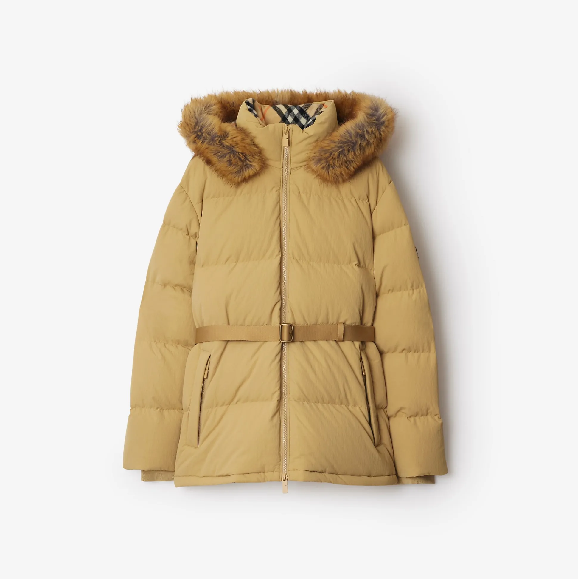 Flash Sale Burberry Short Nylon Puffer Coat Flax