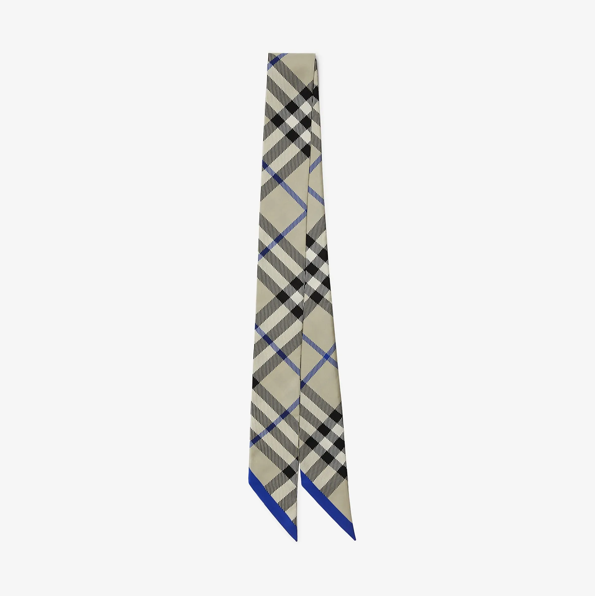 Discount Burberry Skinny Check Silk Scarf Lichen