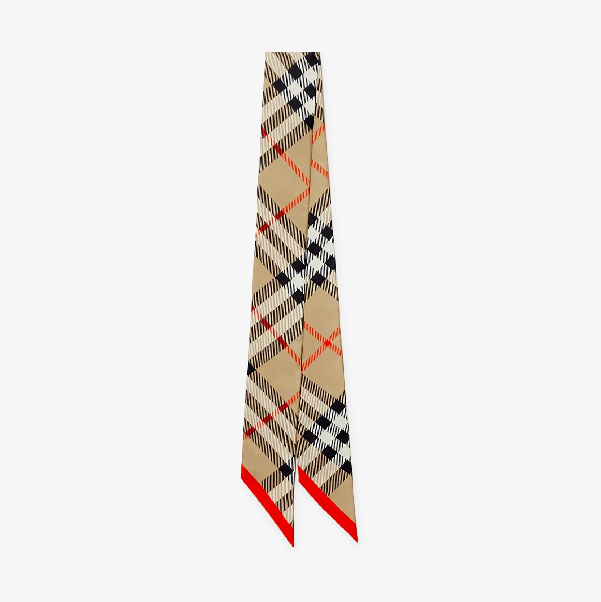 Best Burberry Skinny Check Silk Scarf Sand