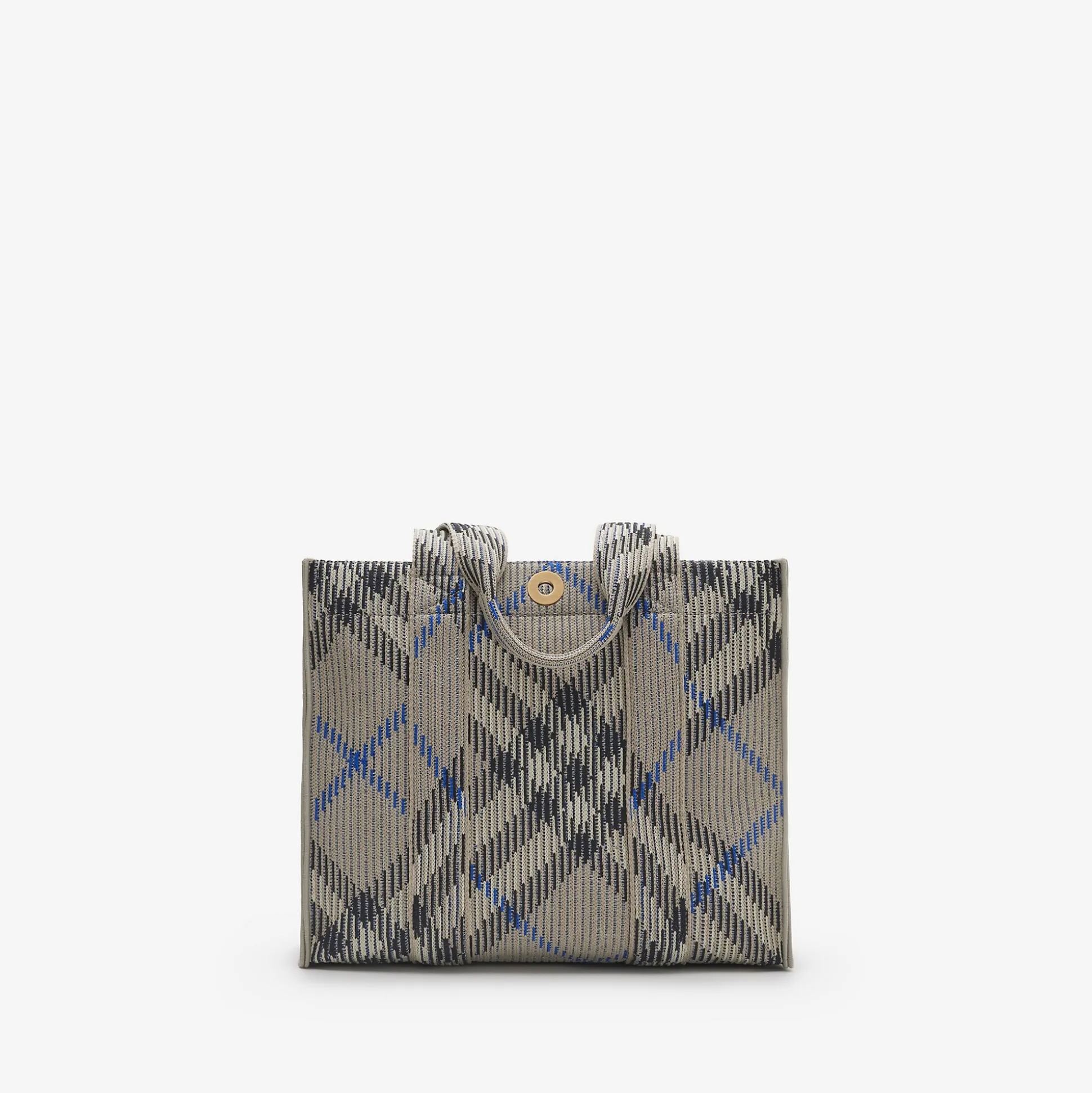 Flash Sale Burberry Small Check Knitted Tote Lichen