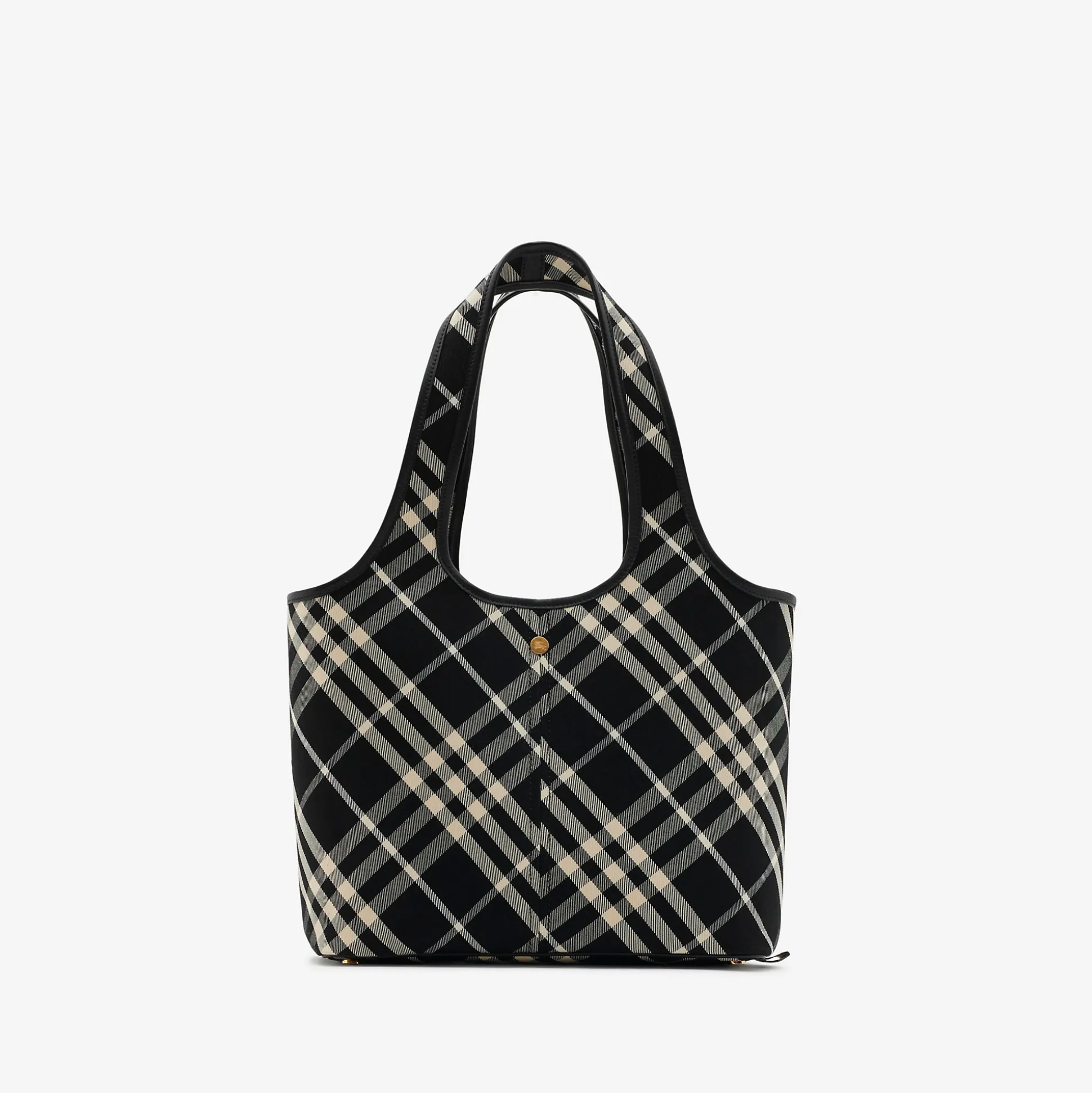 Discount Burberry Small Check Tote Black/calico