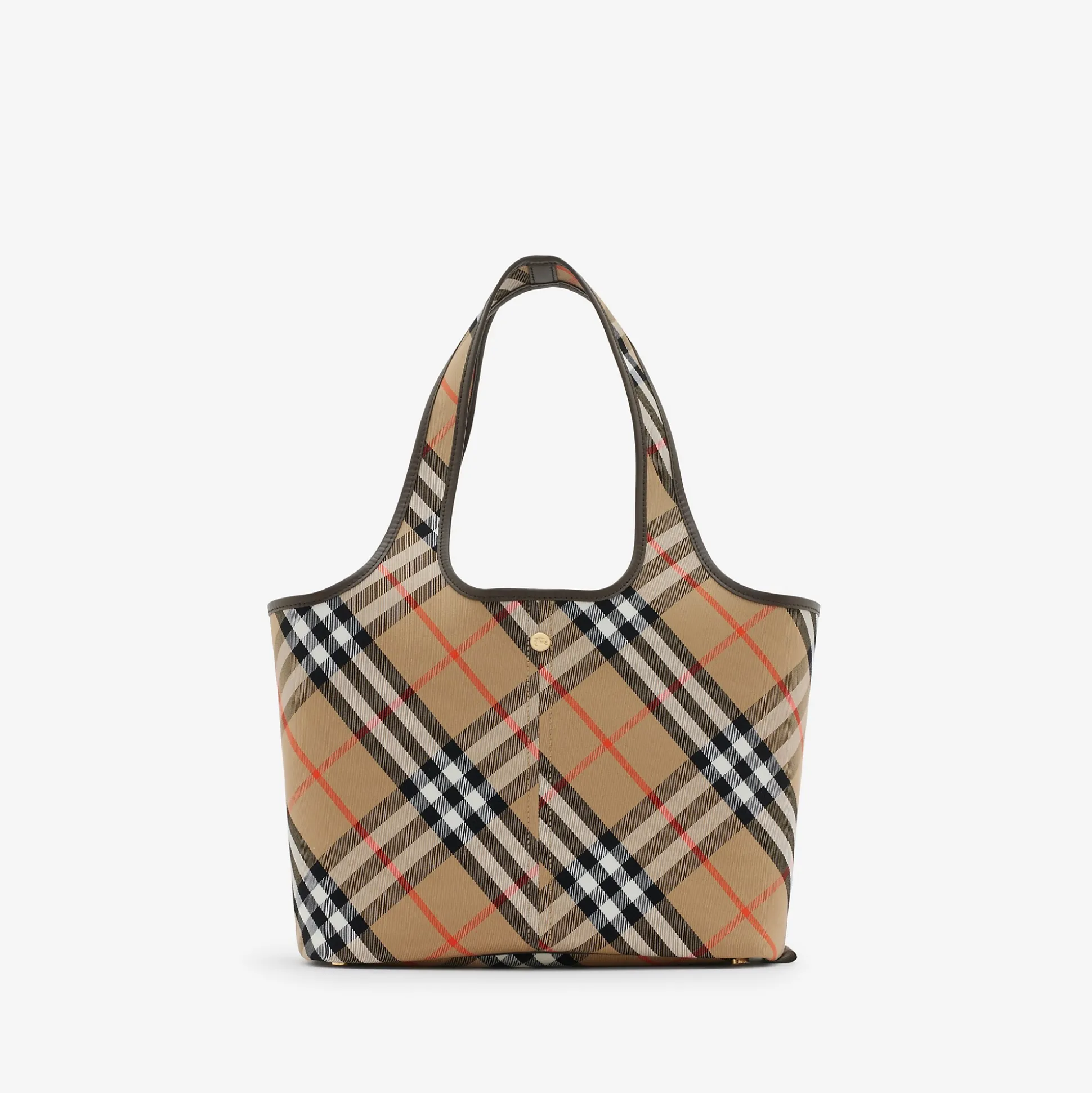 Sale Burberry Small Check Tote Sand