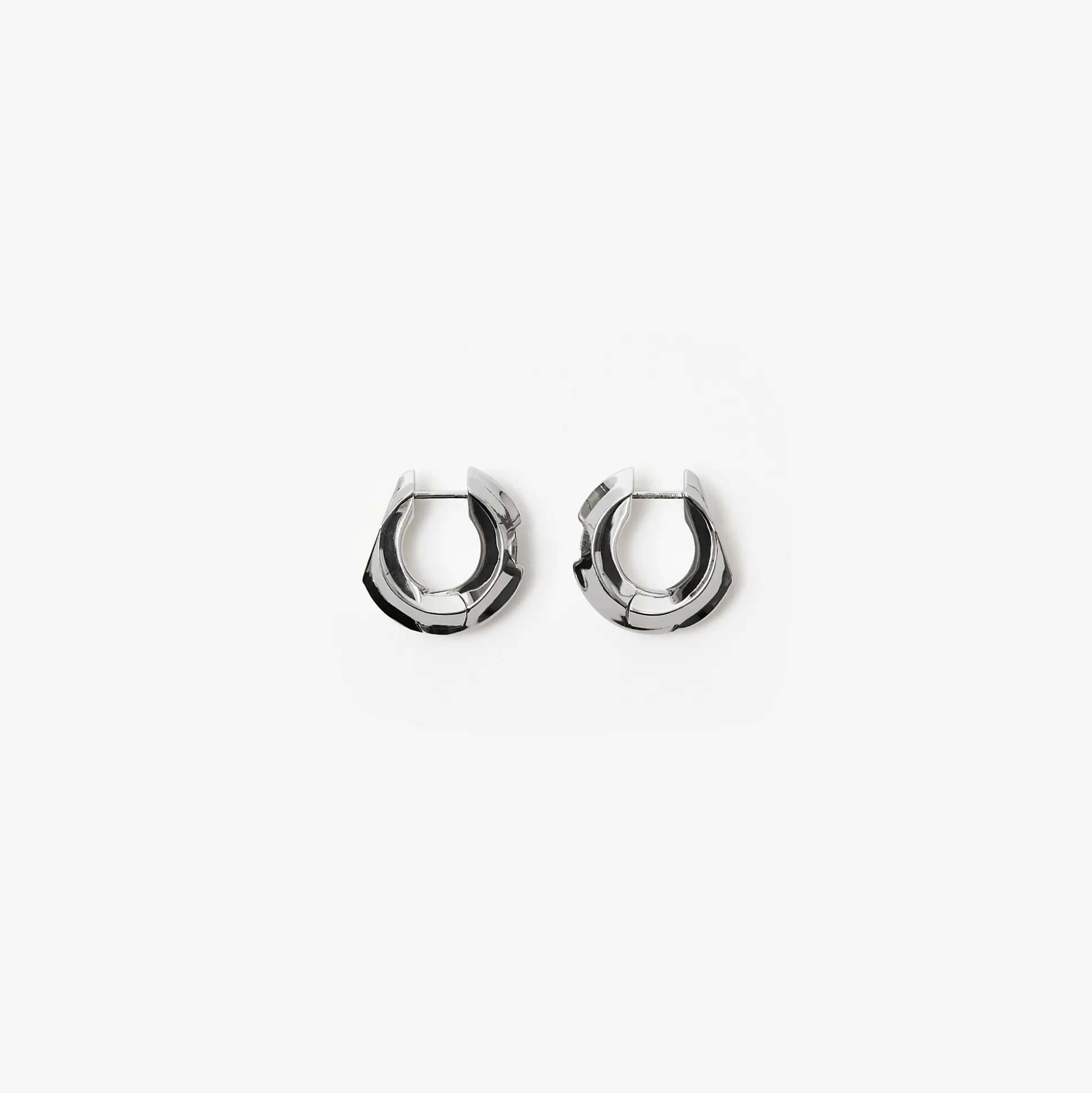 Clearance Burberry Small Hollow Hoop Earrings Silver/gold