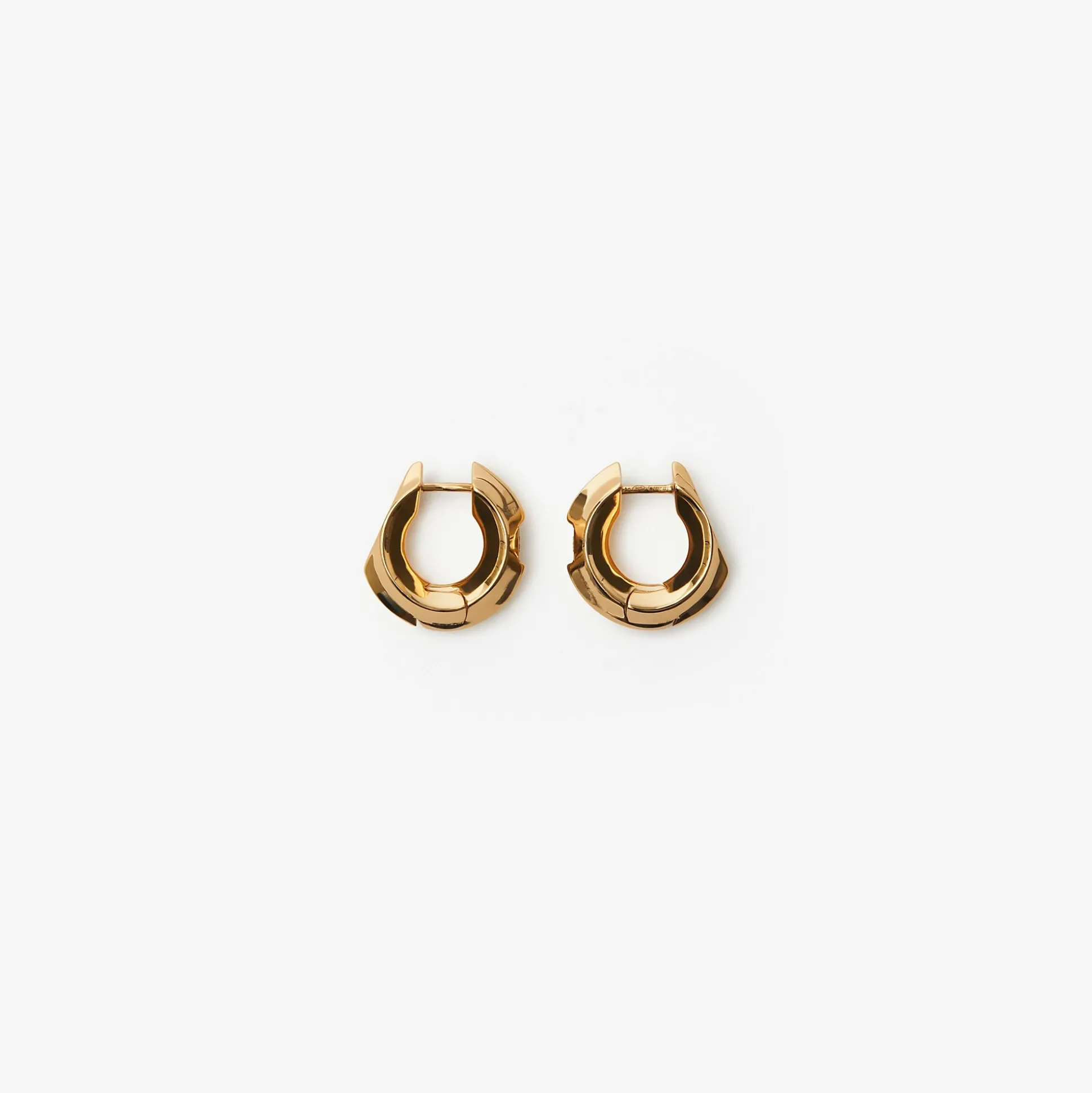 New Burberry Small Hollow Hoop Earrings Gold