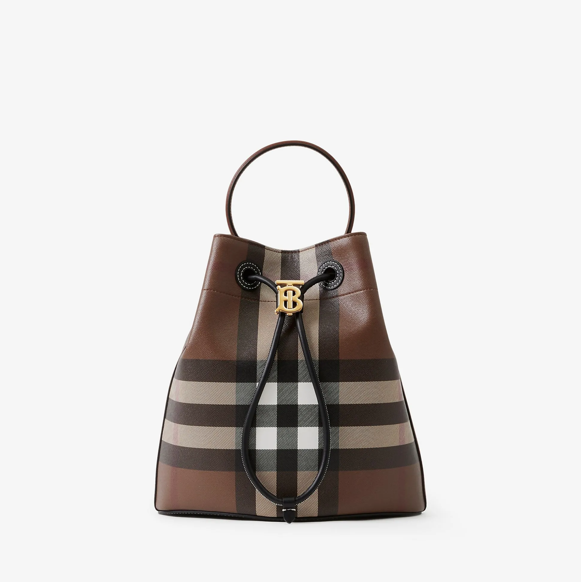 Cheap Burberry Small TB Bucket Bag Darkbirchbrown