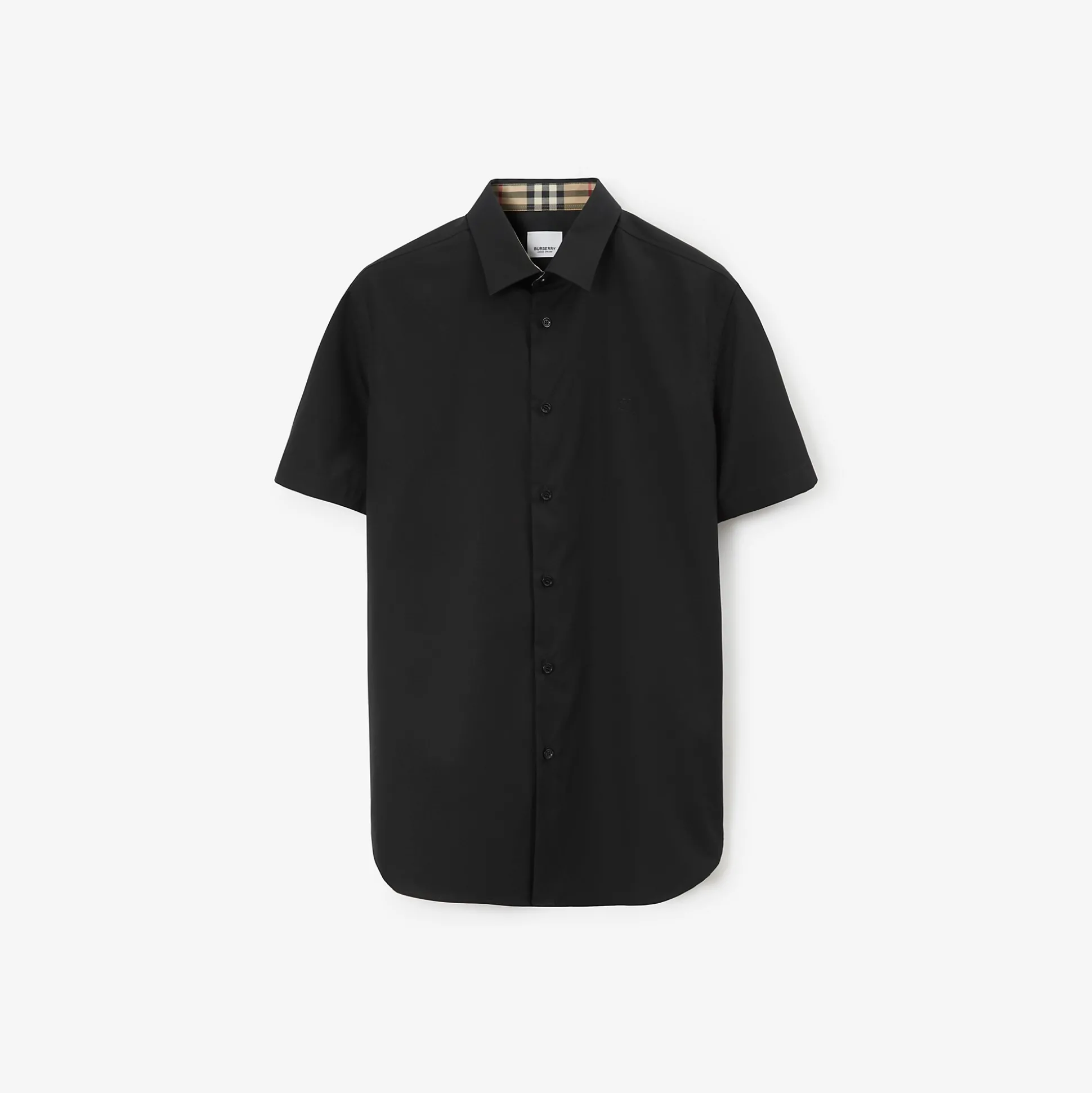 Flash Sale Burberry Stretch Cotton Shirt Black