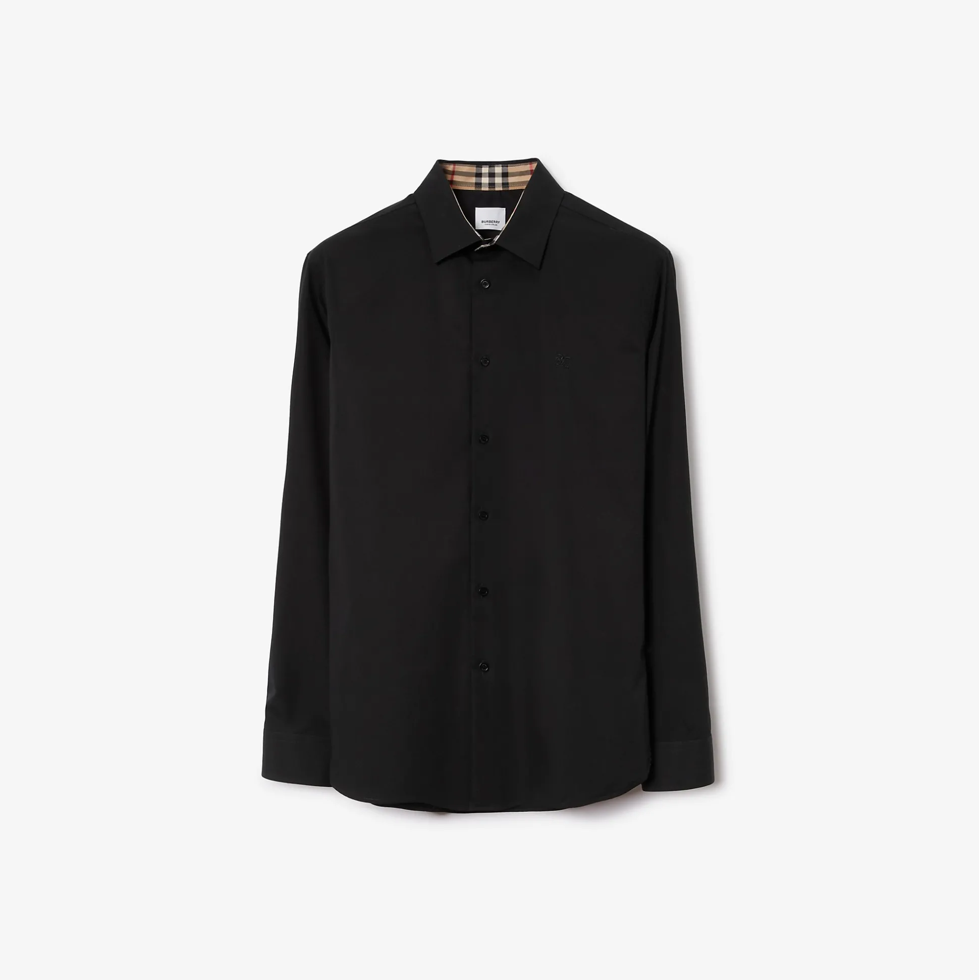 Best Sale Burberry Stretch Cotton Shirt Black