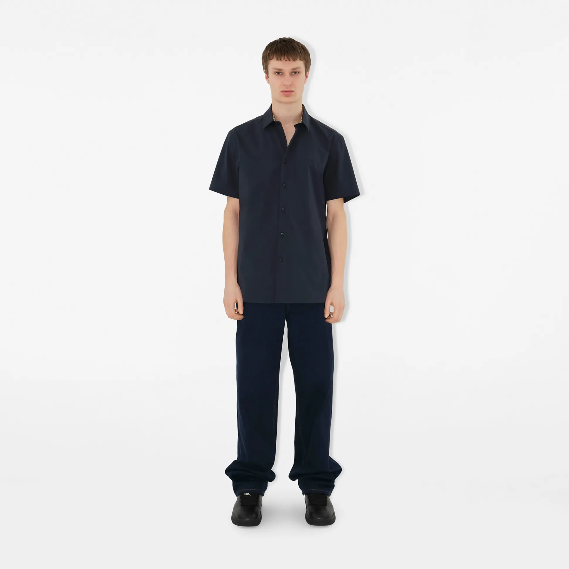 Best Burberry Stretch Cotton Shirt Navy