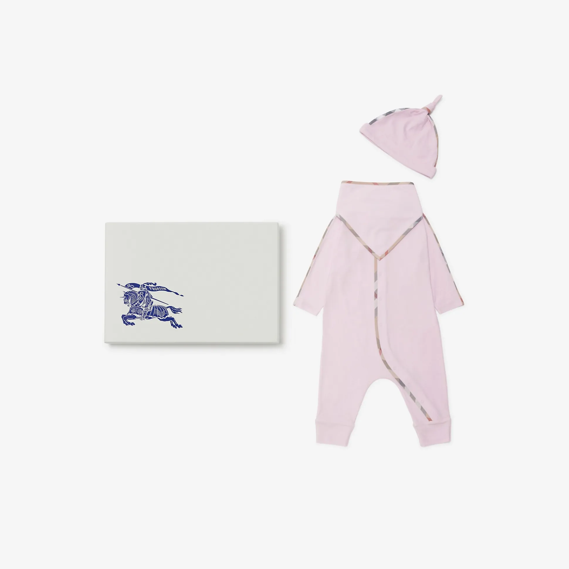 Online Burberry Stretch Cotton Three-piece Baby Gift Set Lotus