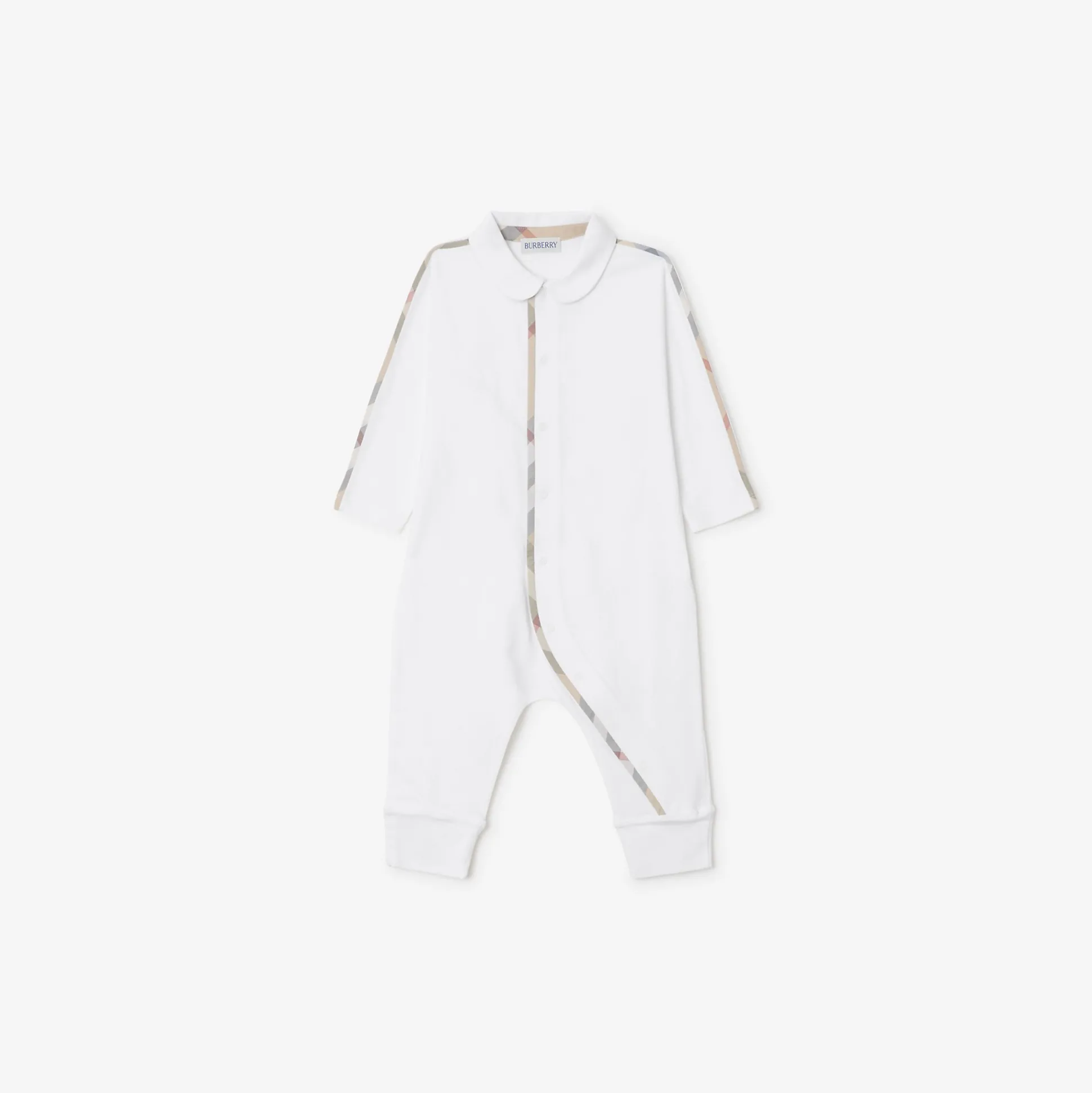 New Burberry Stretch Cotton Three-piece Baby Gift Set White