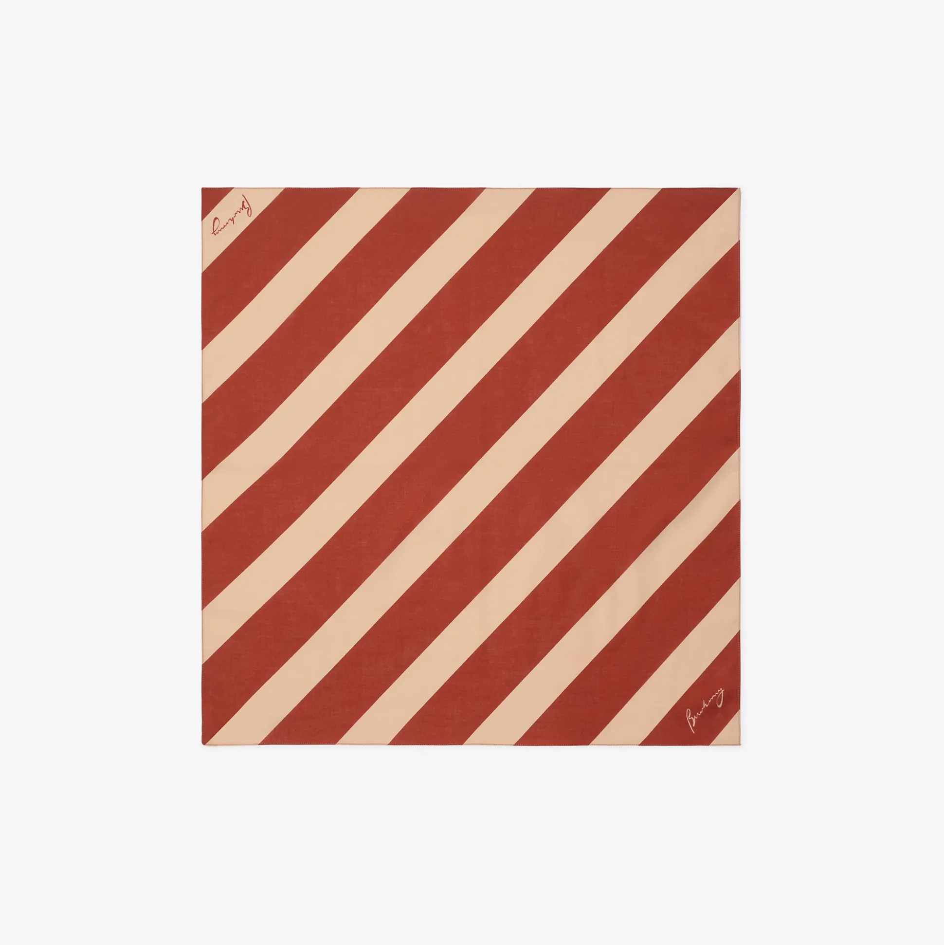 Best Burberry Striped Cotton Scarf Rust