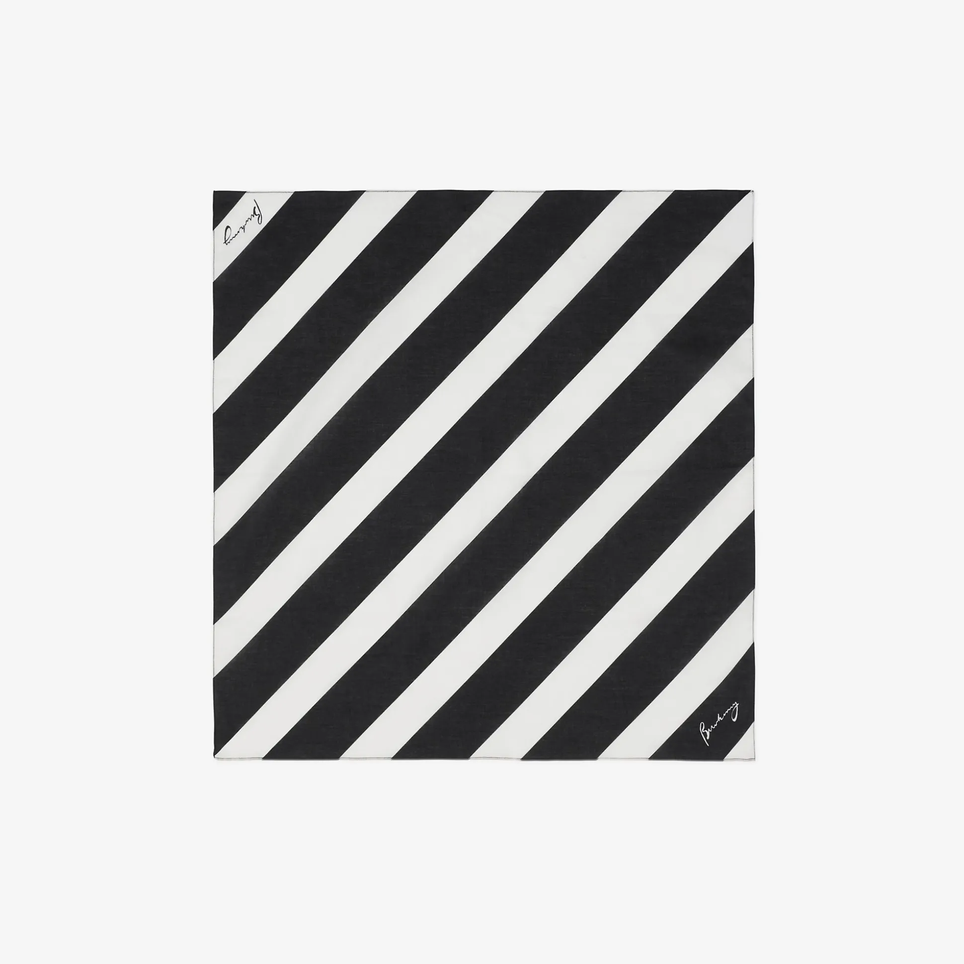 Best Burberry Striped Cotton Scarf Monochrome