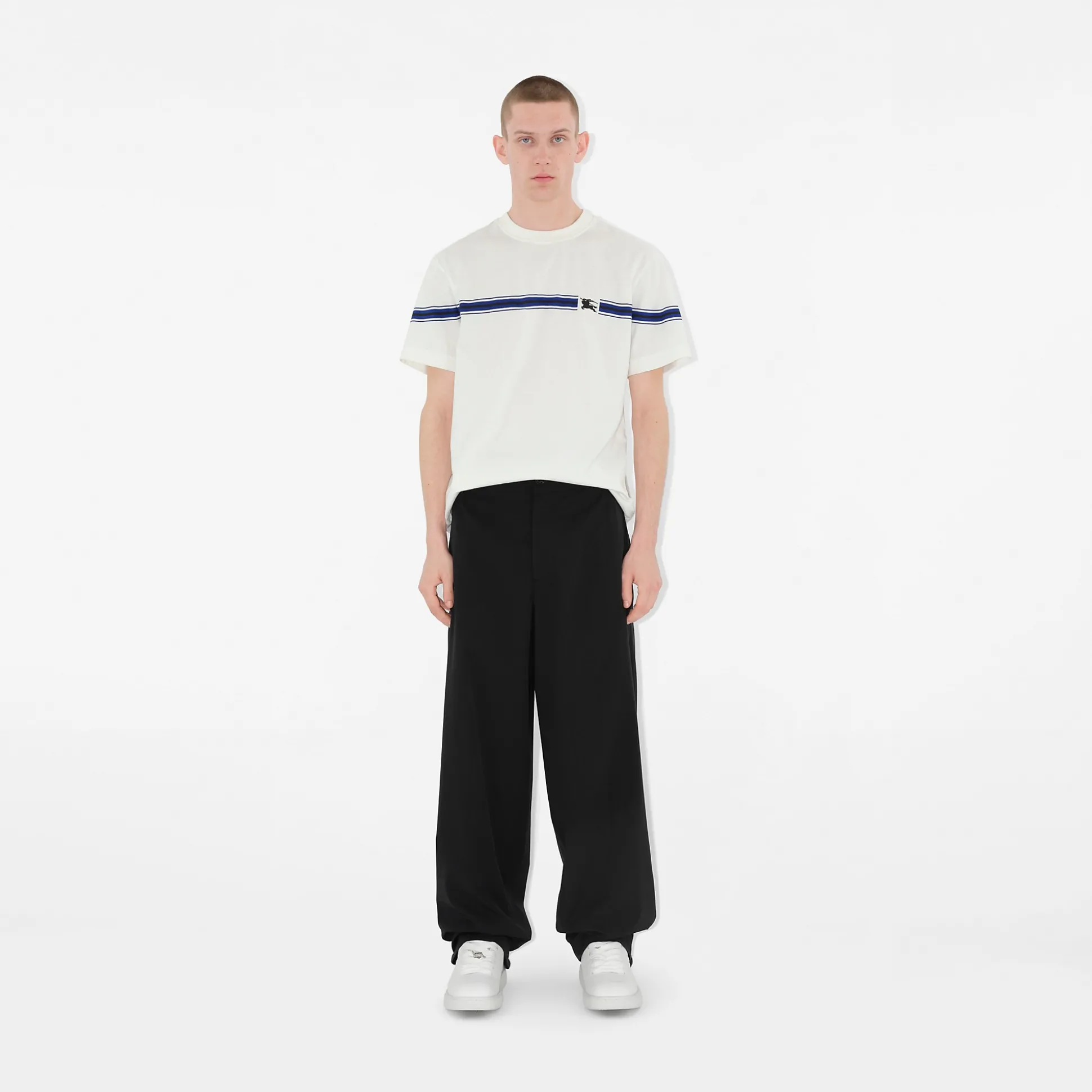 Cheap Burberry Striped Cotton T-shirt Salt