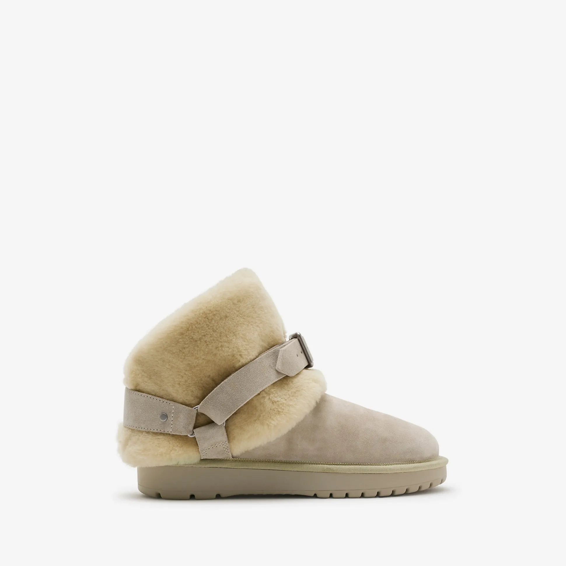 Best Sale Burberry Suede and Shearling Chubby Boots Hunter