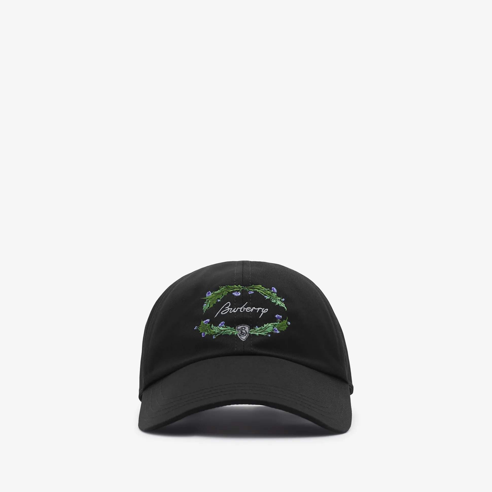 Online Burberry Thistle Logo Cotton Blend Baseball Cap Coal