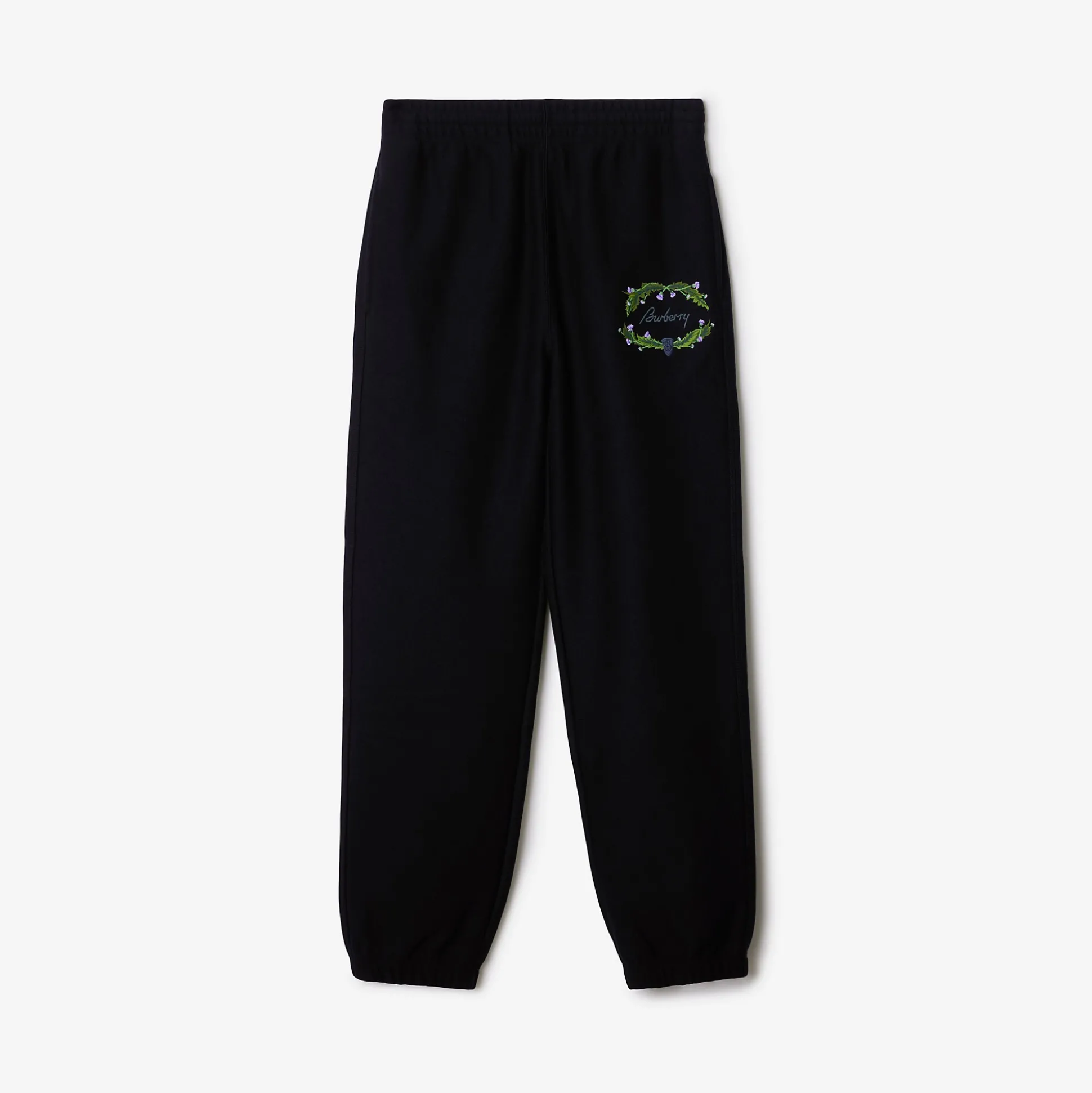 Best Burberry Thistle Logo Cotton Blend Jogging Pants Coal