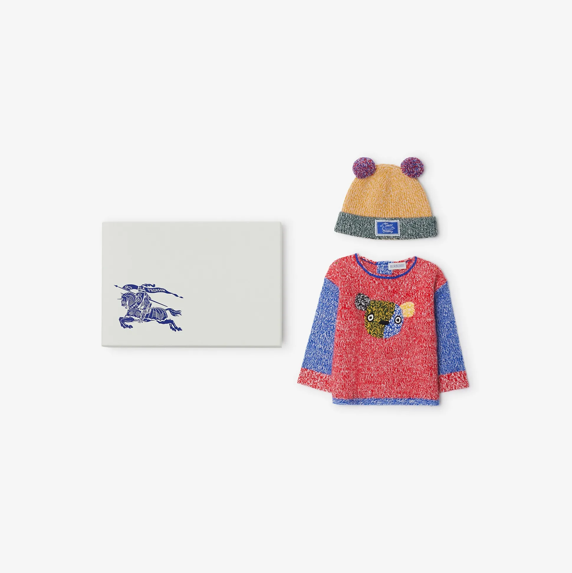 Store Burberry Thomas Bear Cashmere Two-piece Baby Gift Set Rhubarb