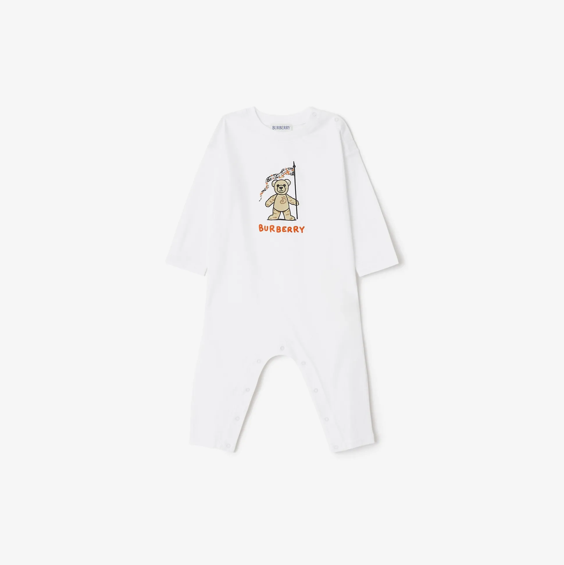 Best Sale Burberry Thomas Bear Cotton Two-piece Baby Gift Set White