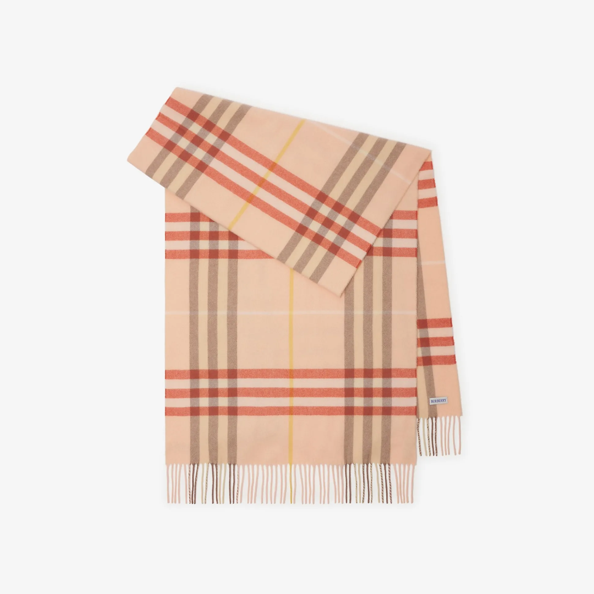 Best Sale Burberry Wide Check Cashmere Scarf Teacup