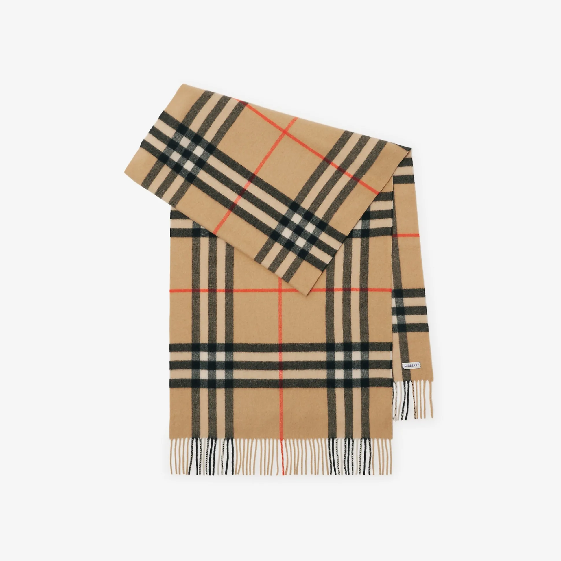 Flash Sale Burberry Wide Check Cashmere Scarf Sand