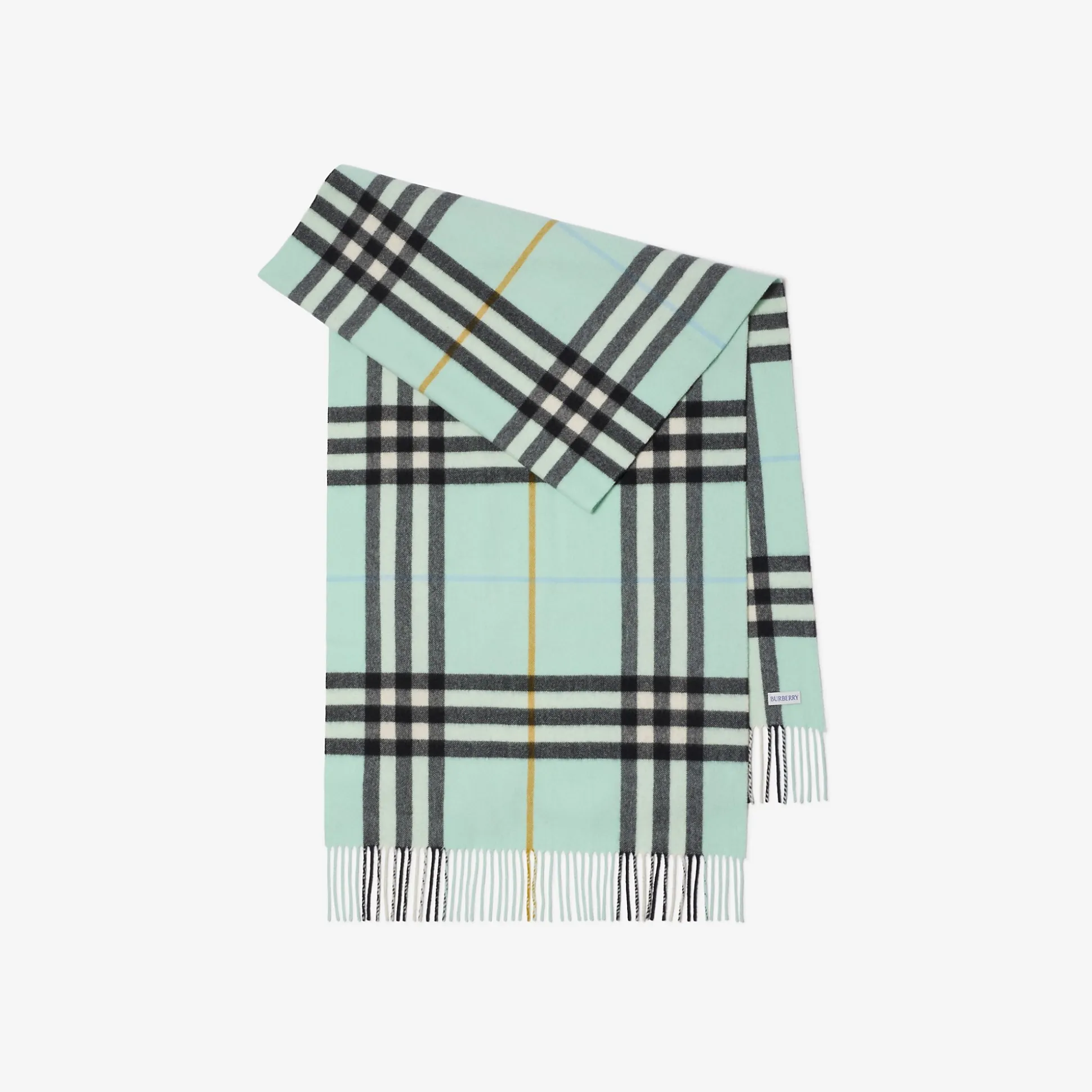 Flash Sale Burberry Wide Check Cashmere Scarf Spearmint