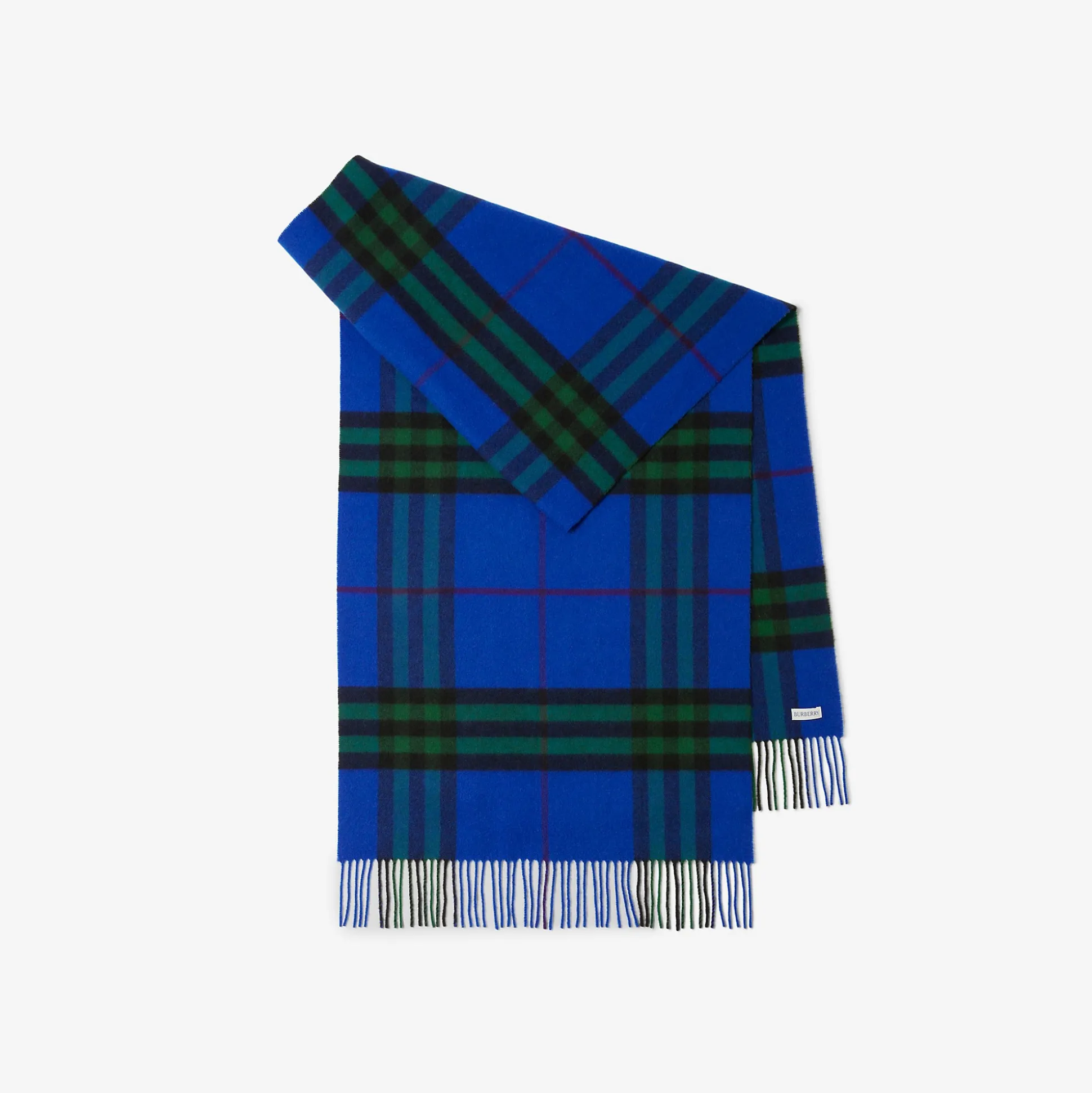 Shop Burberry Wide Check Cashmere Scarf Knight/ivy