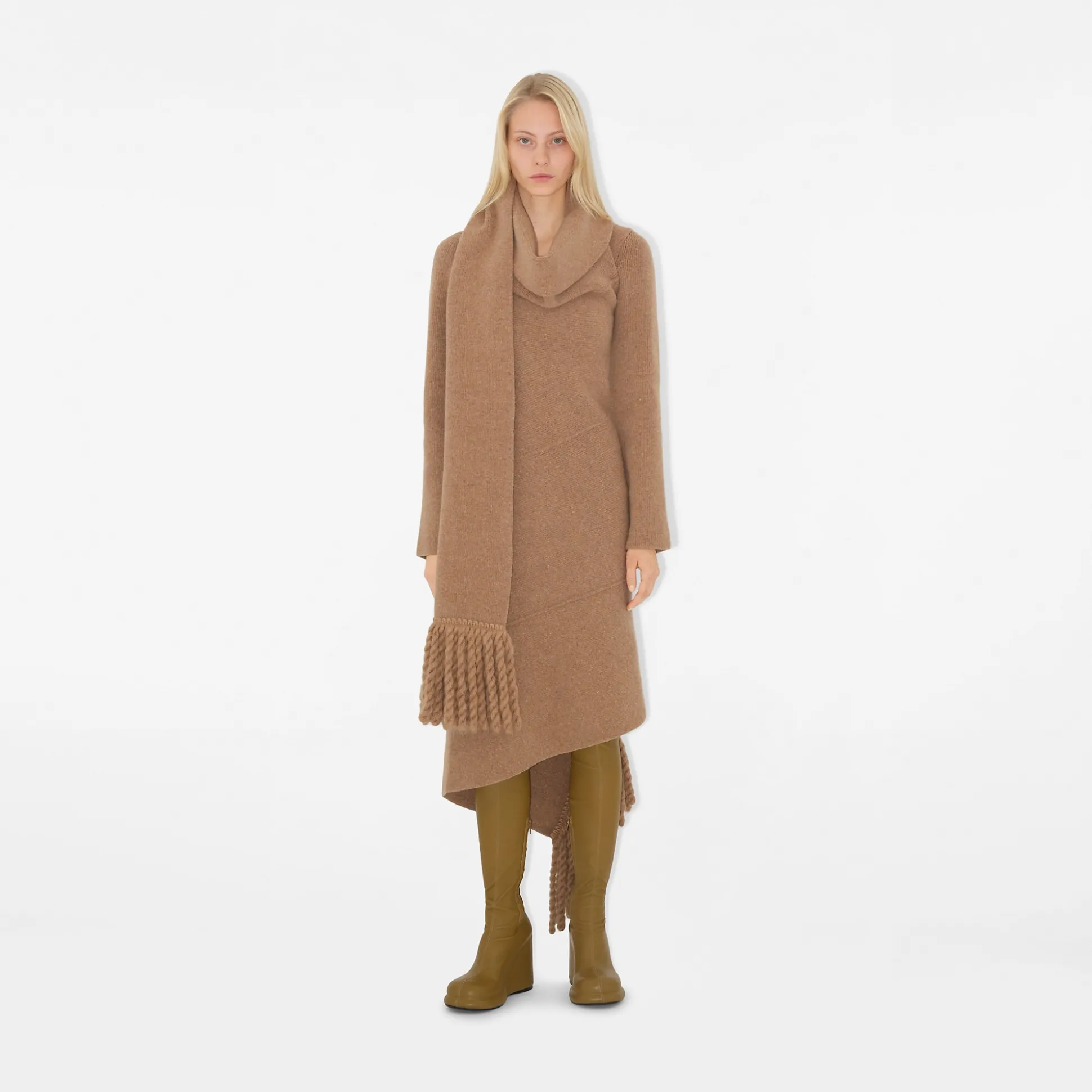 Best Burberry Wool Blend Scarf Dress Maple