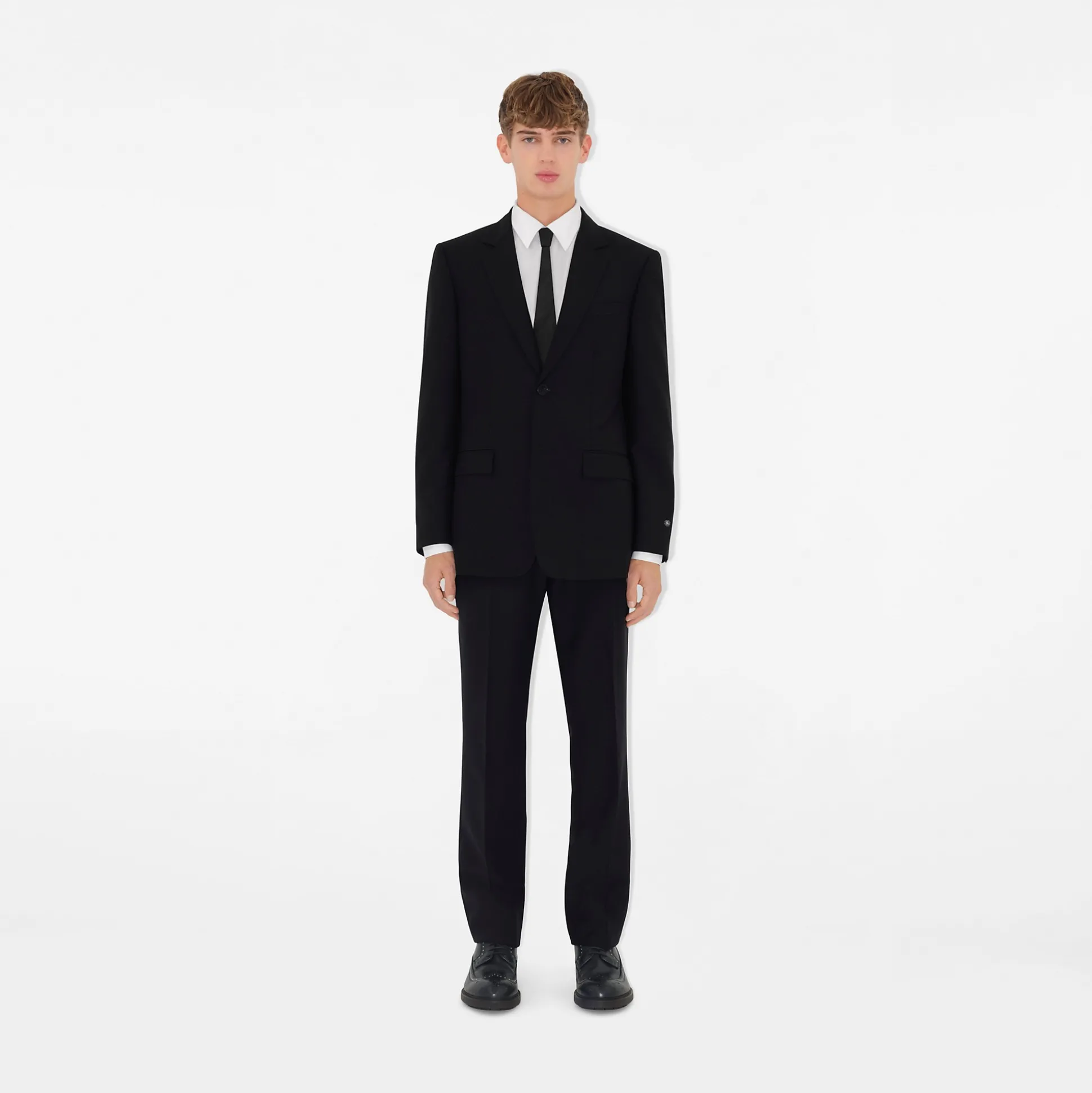 Outlet Burberry Wool Mohair Tailored Trousers Black