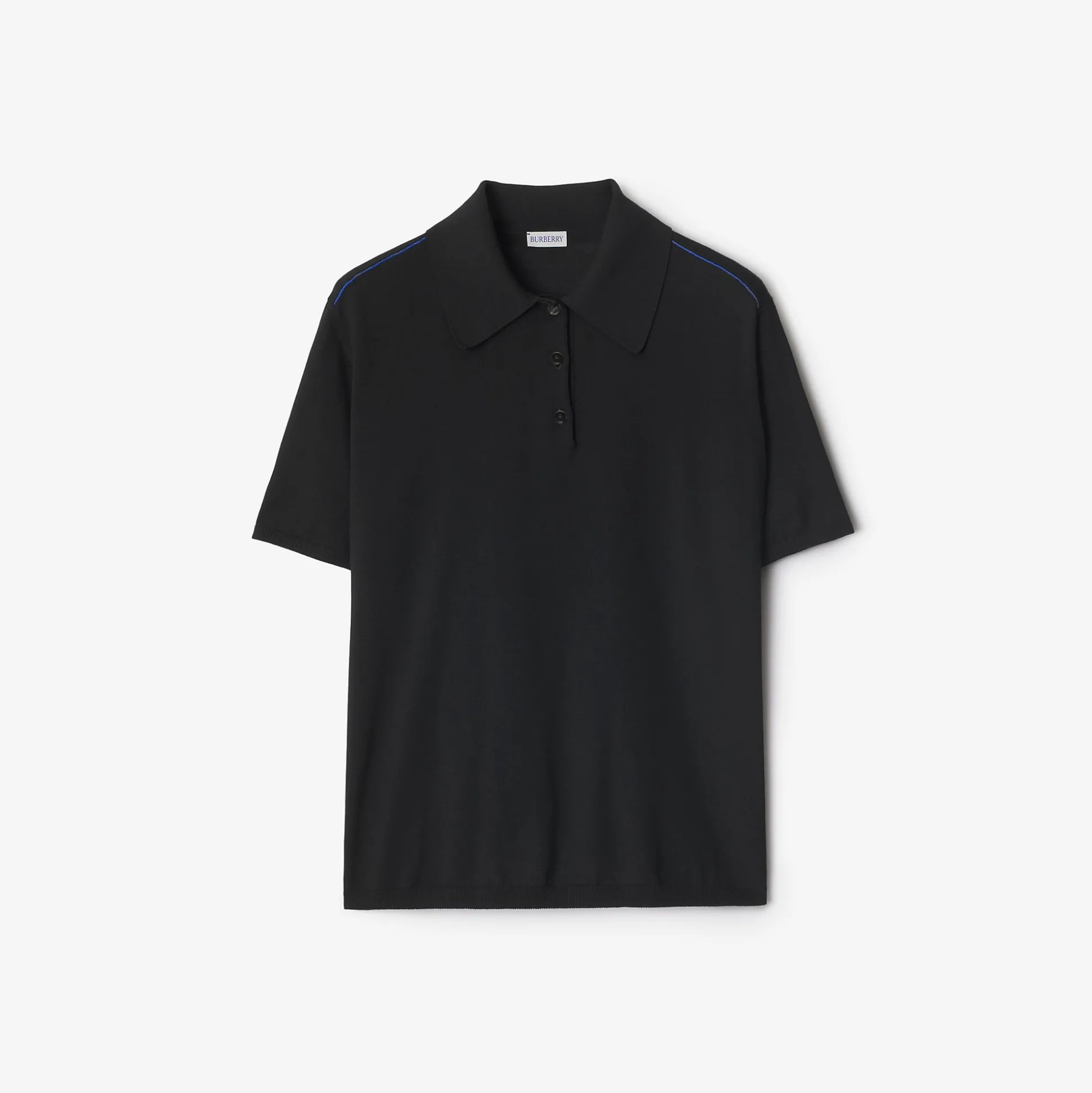 Outlet Burberry Wool Polo Shirt Black