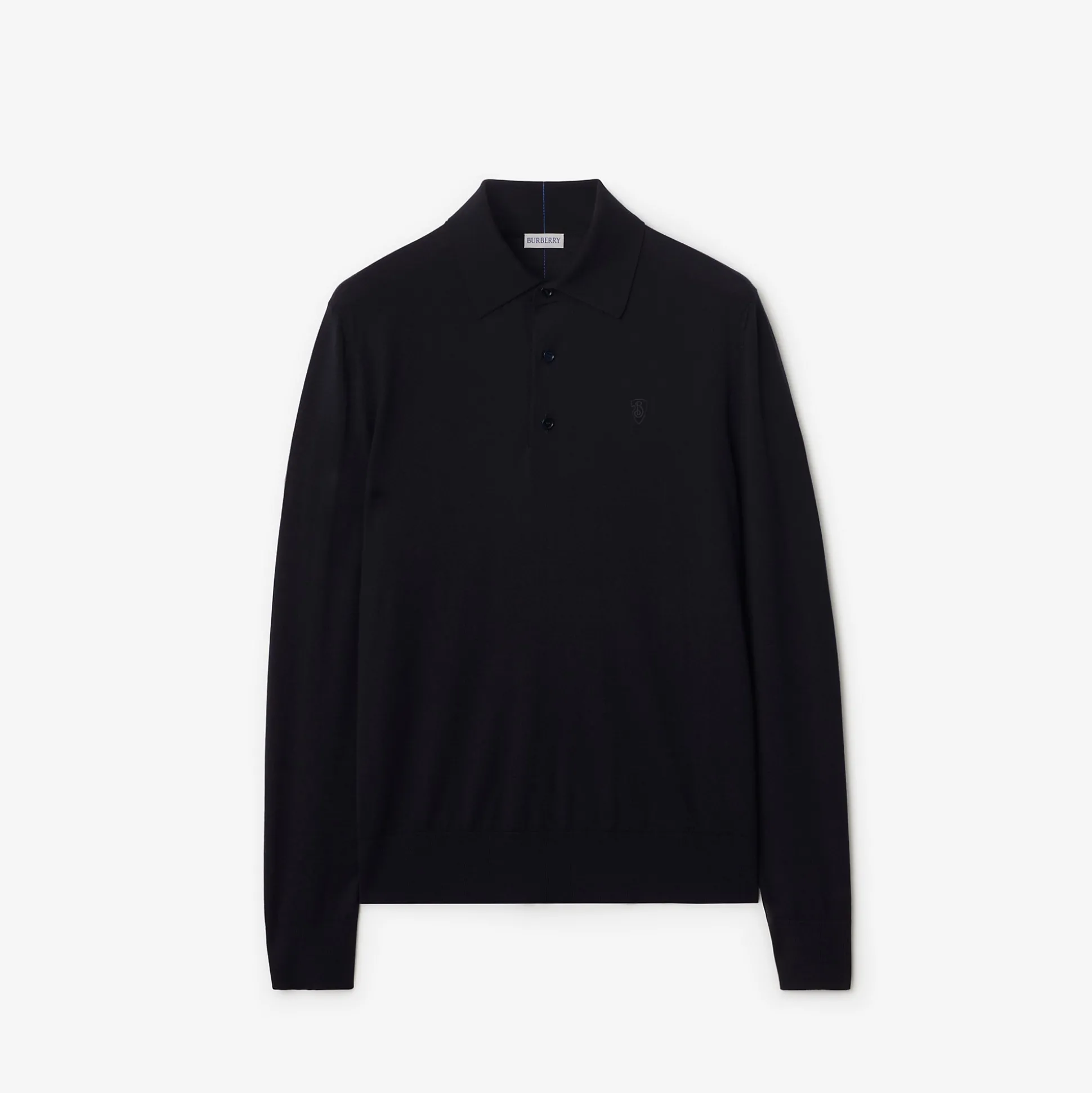 Store Burberry Wool Polo Shirt Navy