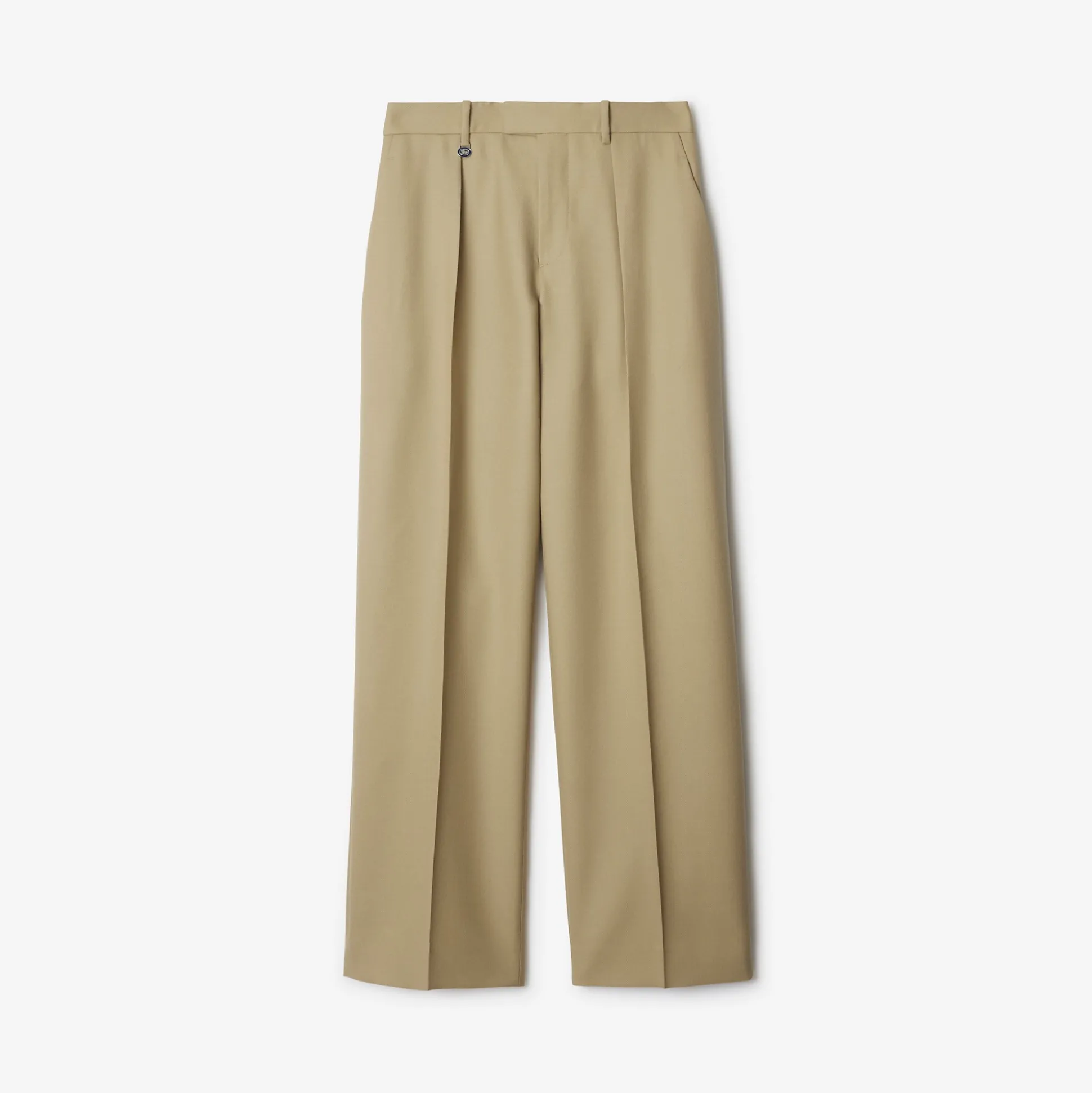 New Burberry Wool Tailored Trousers Flax