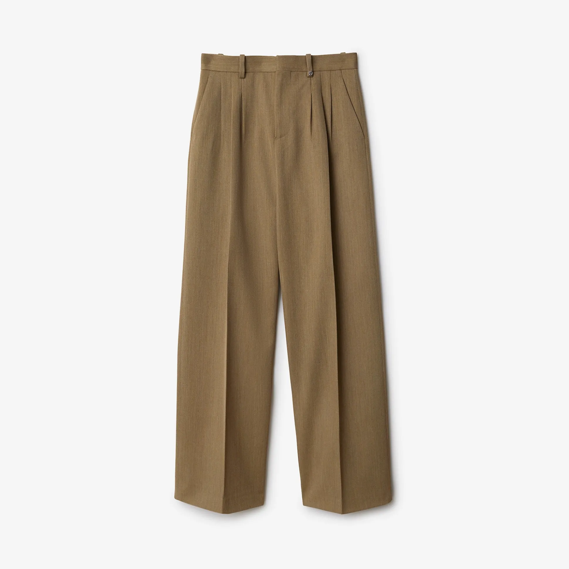 Fashion Burberry Wool Tailored Trousers Maple/cocoa