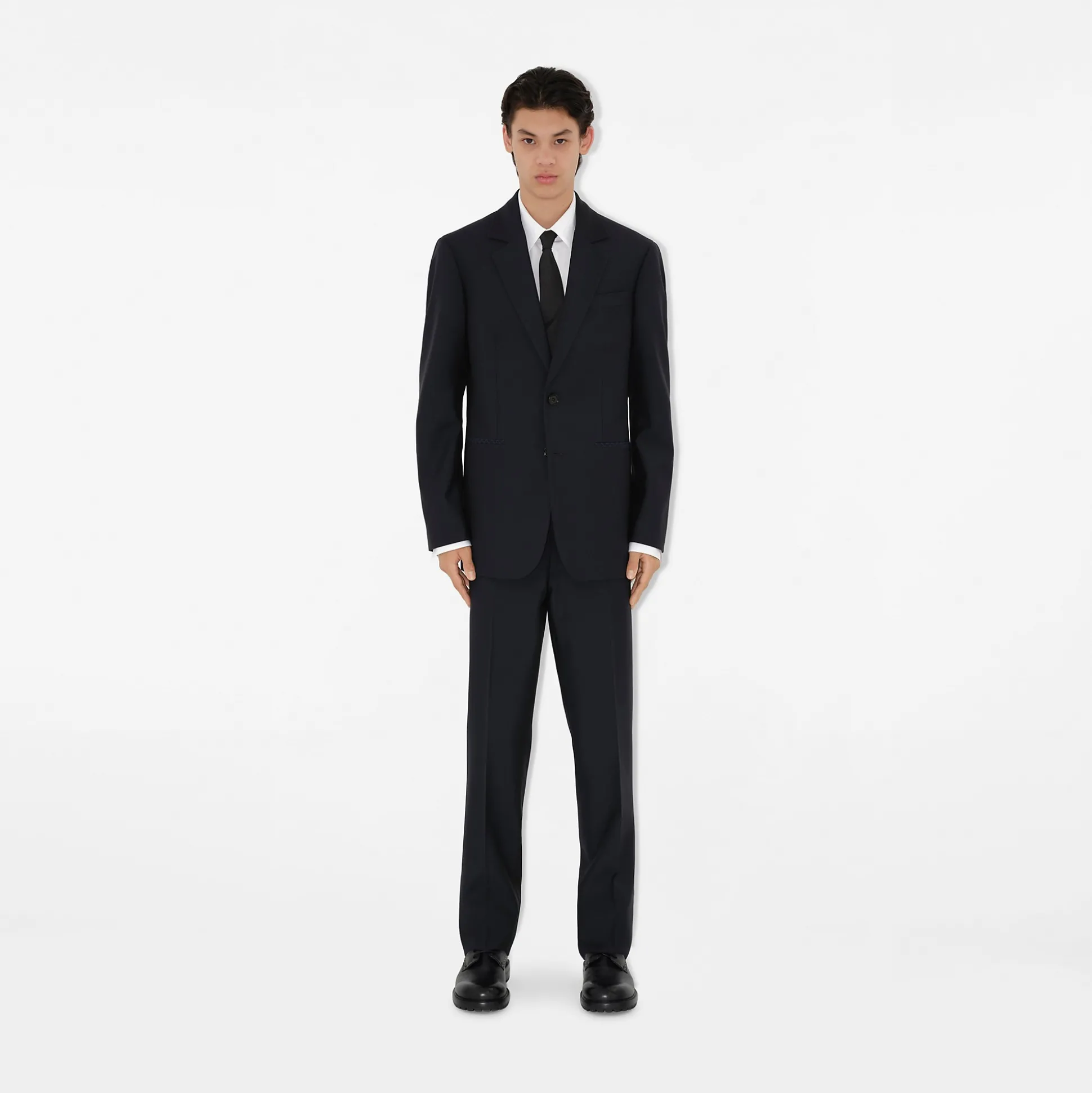 Best Sale Burberry Wool Tailored Trousers Navy