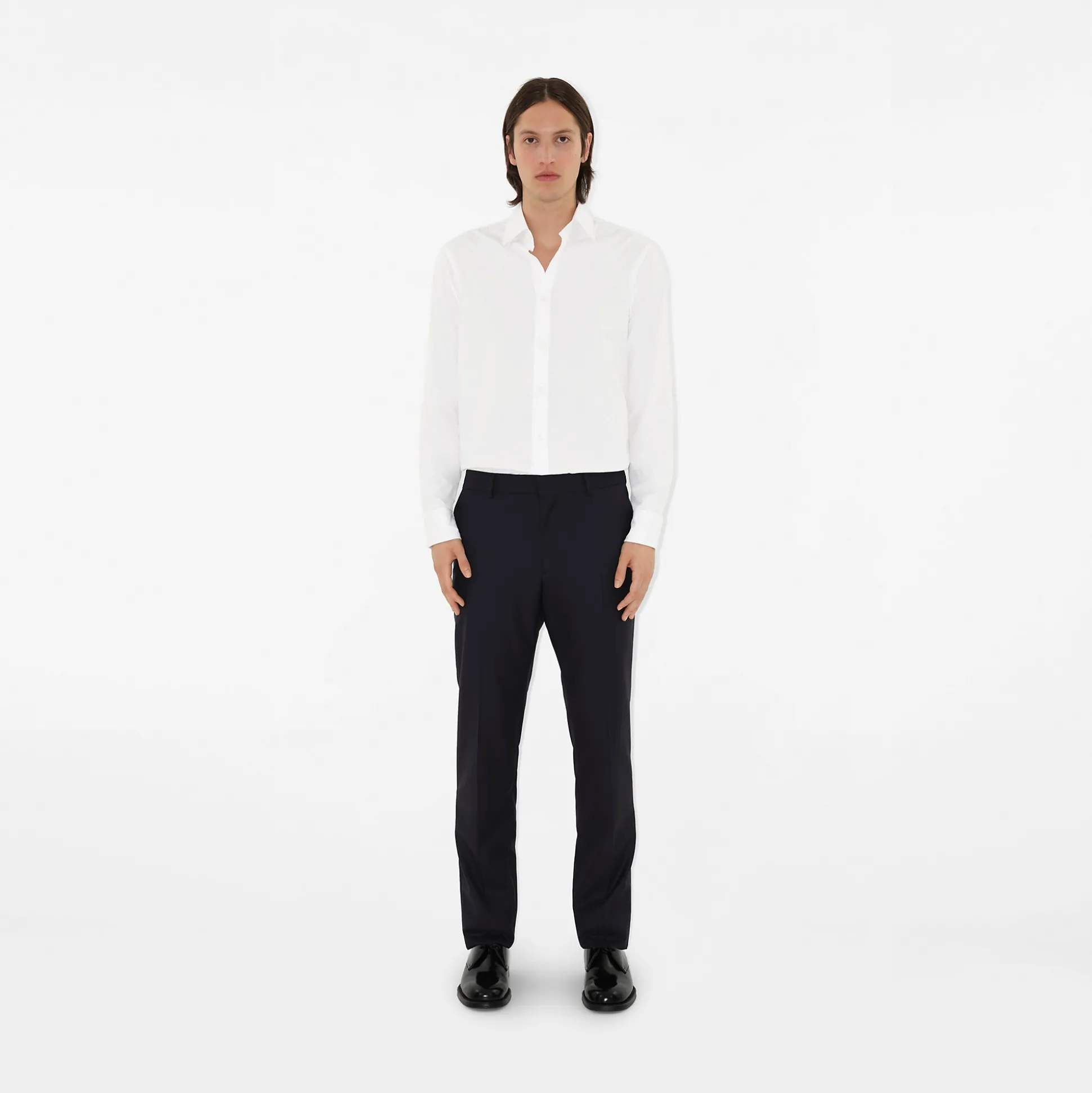 Sale Burberry Wool Tailored Trousers Darknavy